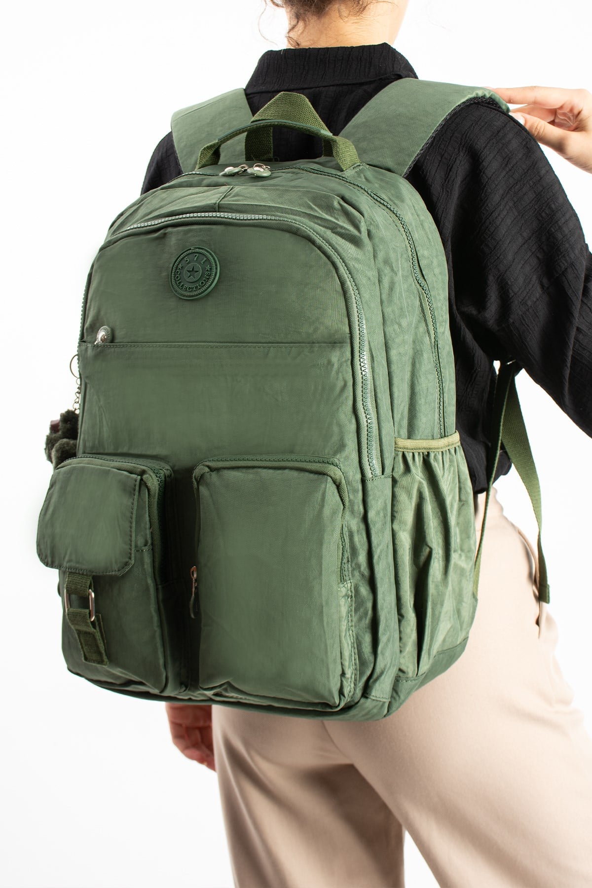 571-1AUltra Hafif Çok Cepli Su Geçirmez Sırt Çantası Unisex Yeşil (Model: 571-1A)