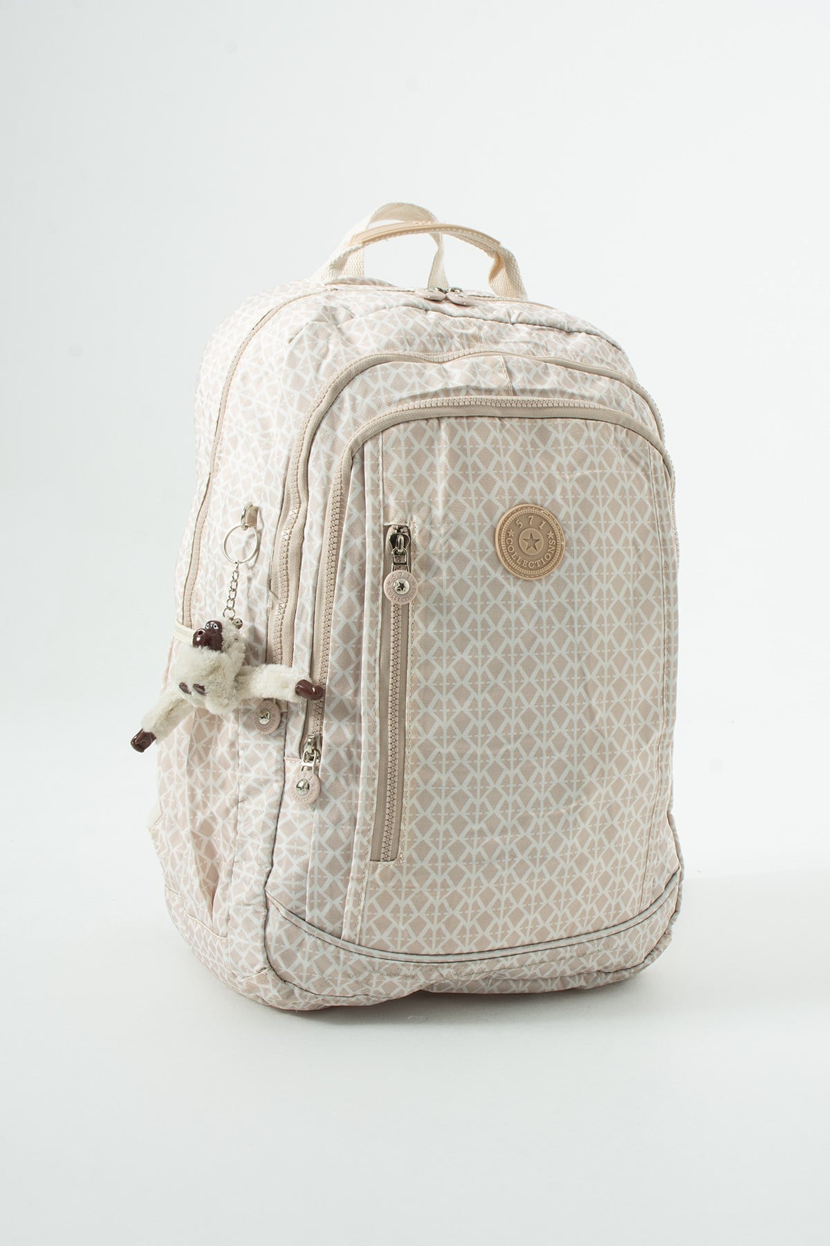 571-1DUltra Hafif Çok Cepli Su Geçirmez Sırt Çantası Unisex Desenli Krem (Model: 571-1D)