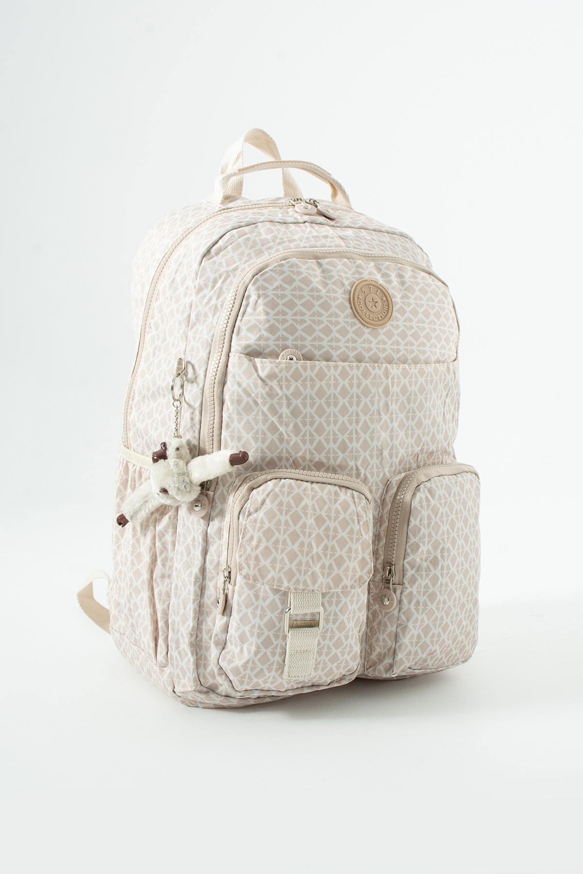 571-1AUltra Hafif Çok Cepli Su Geçirmez Sırt Çantası Unisex Desenli Krem (Model: 571-1A)