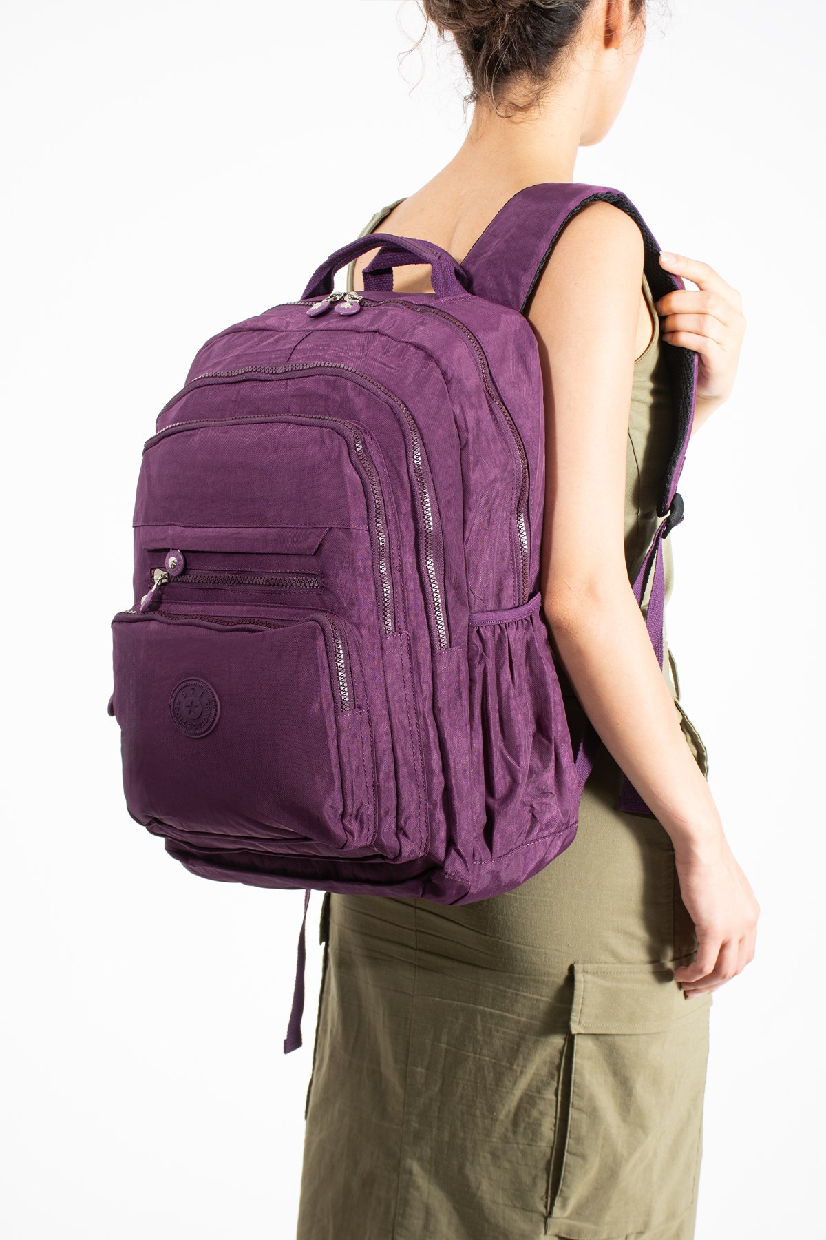 571-2FUltra Hafif Çok Cepli Su Geçirmez Sırt Çantası Unisex Mor (Model: 571-2F)