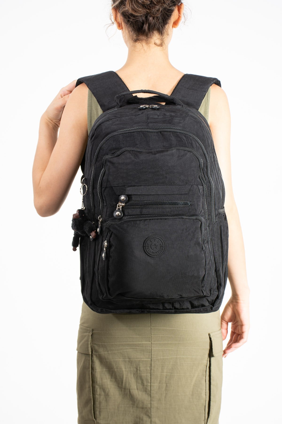 571-2FUltra Hafif Çok Cepli Su Geçirmez Sırt Çantası Unisex Siyah (Model: 571-2F)