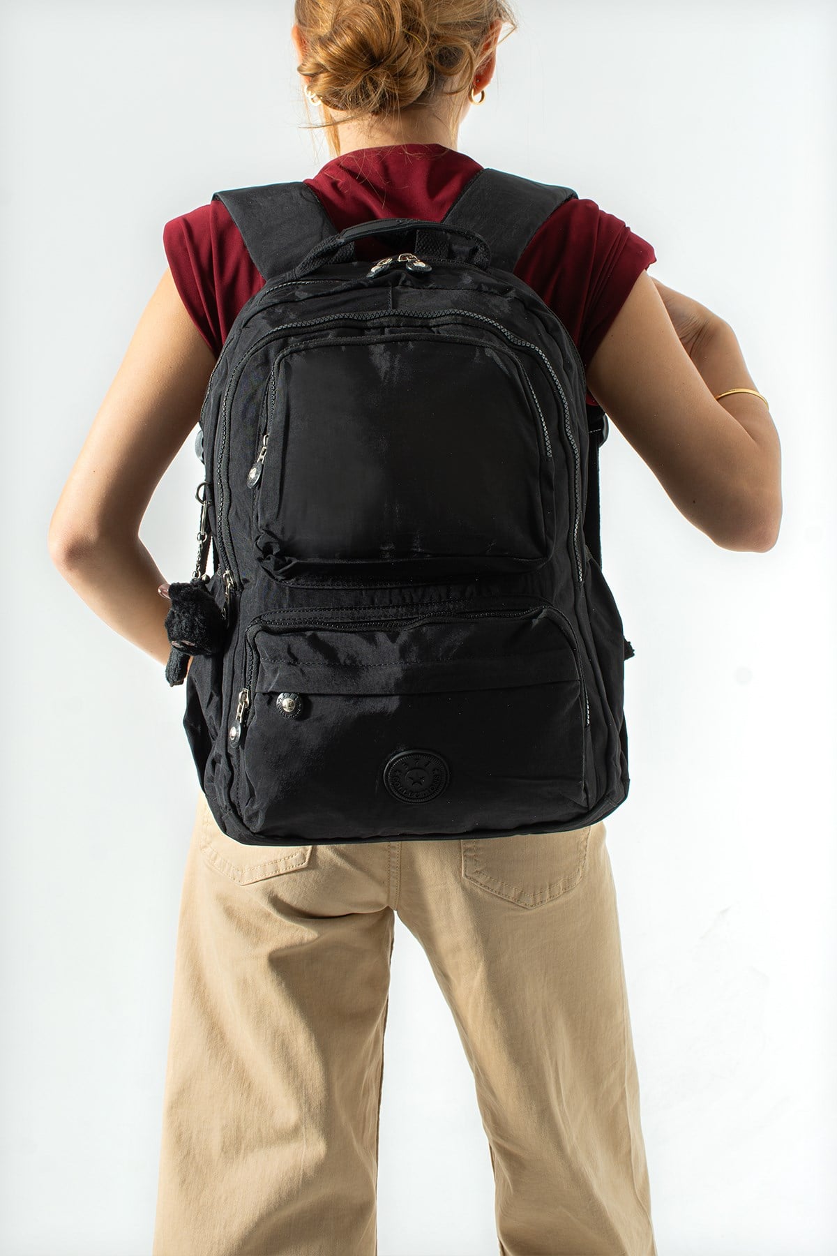 571-2HUltra Hafif Çok Cepli Su Geçirmez Sırt Çantası Unisex Siyah (Model: 571-2H)