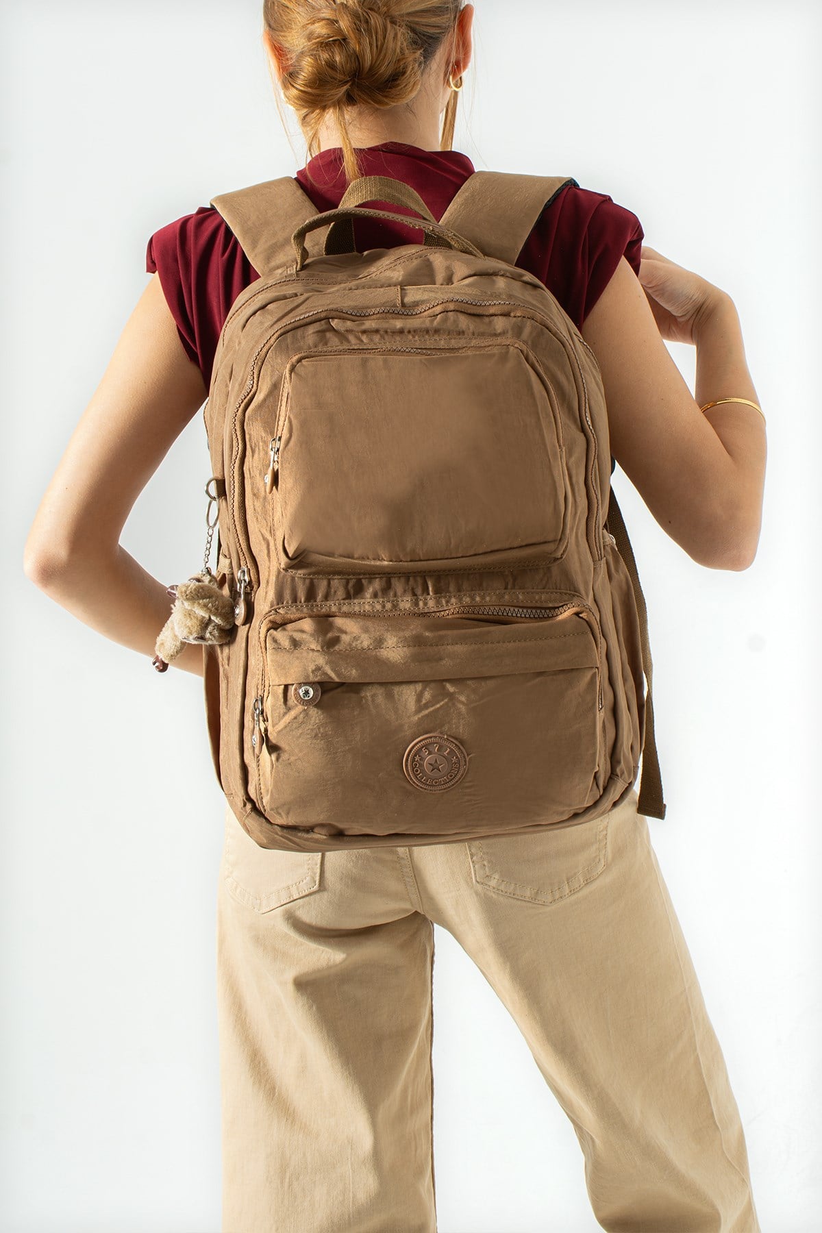 571-2HUltra Hafif Çok Cepli Su Geçirmez Sırt Çantası Unisex Taba (Model: 571-2H)