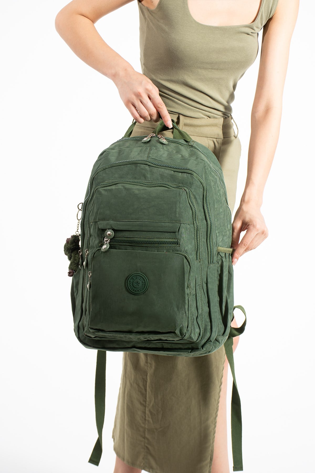 571-2FUltra Hafif Çok Cepli Su Geçirmez Sırt Çantası Unisex Yeşil (Model: 571-2F)