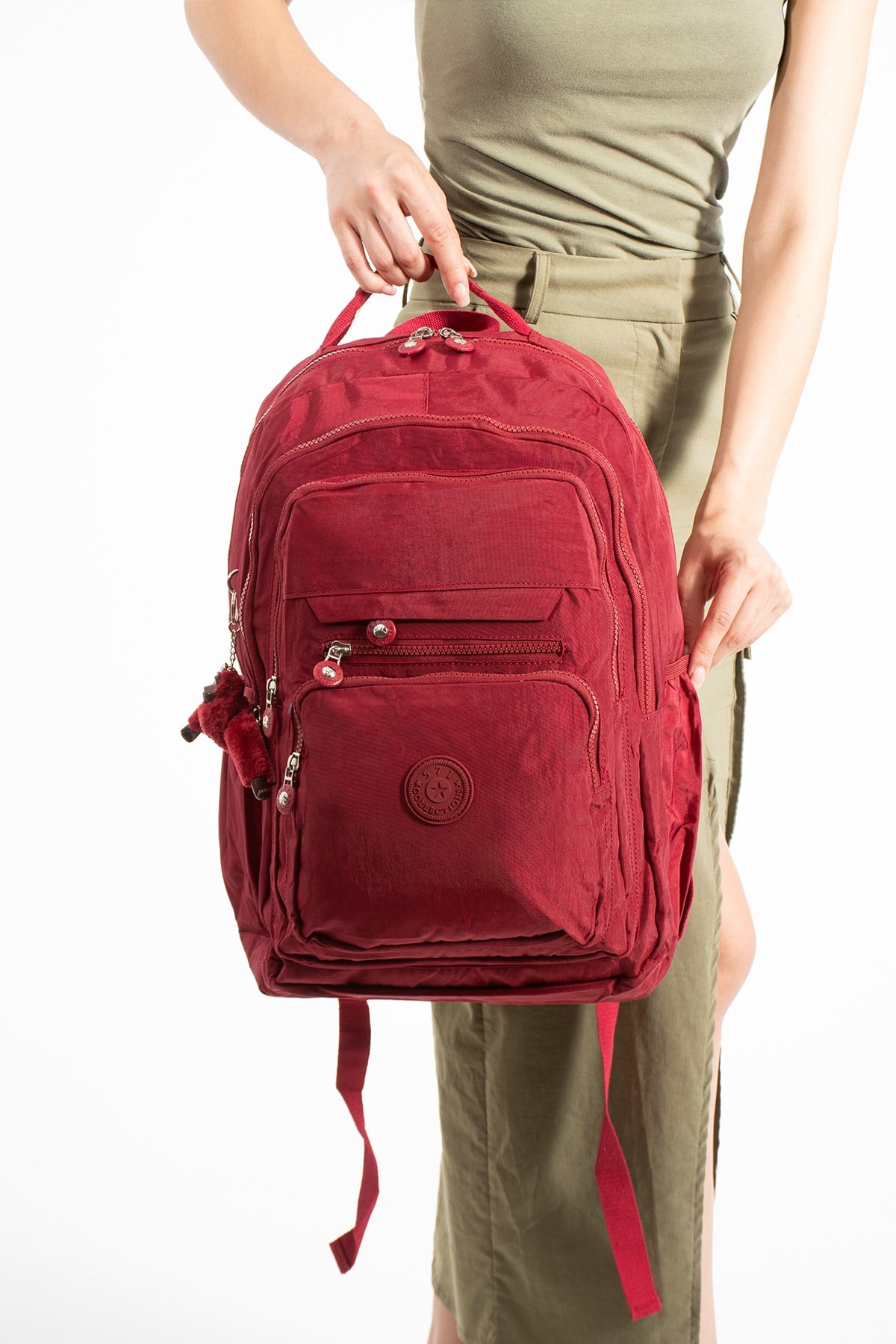 571-2FUltra Hafif Çok Cepli Su Geçirmez Sırt Çantası Unisex Kırmızı (Model: 571-2F)
