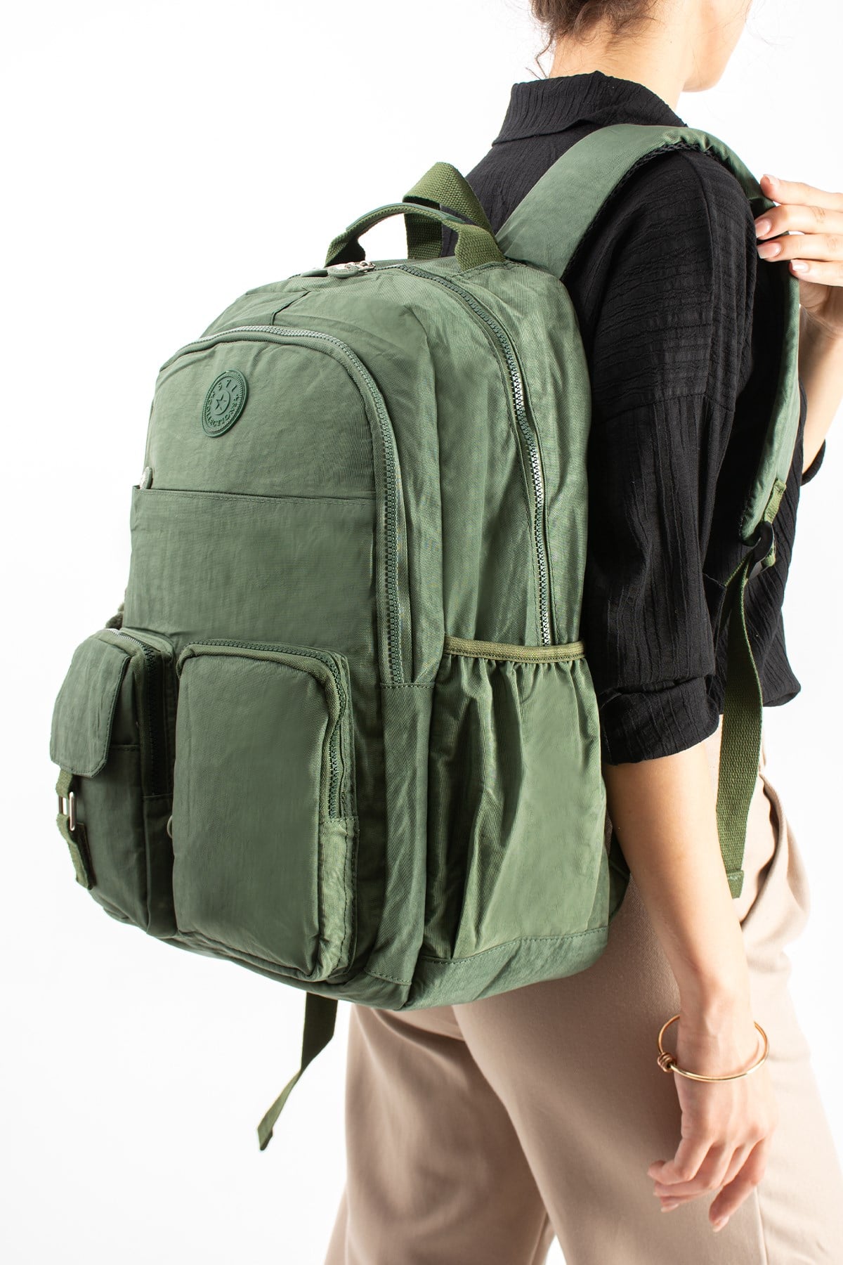 571-1AUltra Hafif Çok Cepli Su Geçirmez Sırt Çantası Unisex Yeşil (Model: 571-1A)