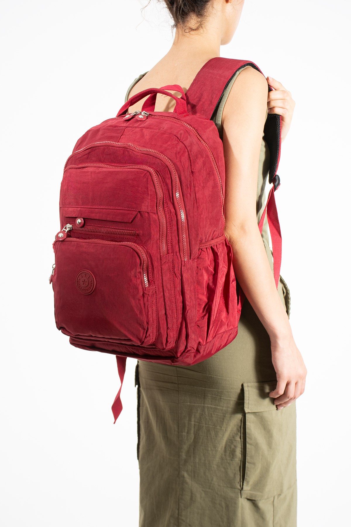 571-2FUltra Hafif Çok Cepli Su Geçirmez Sırt Çantası Unisex Kırmızı (Model: 571-2F)