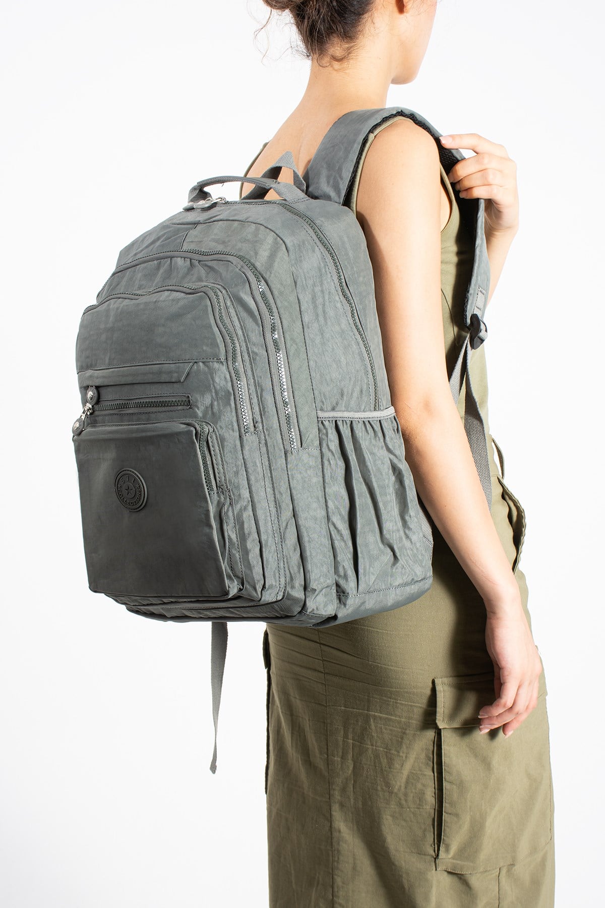 571-2FUltra Hafif Çok Cepli Su Geçirmez Sırt Çantası Unisex Gri (Model: 571-2F)
