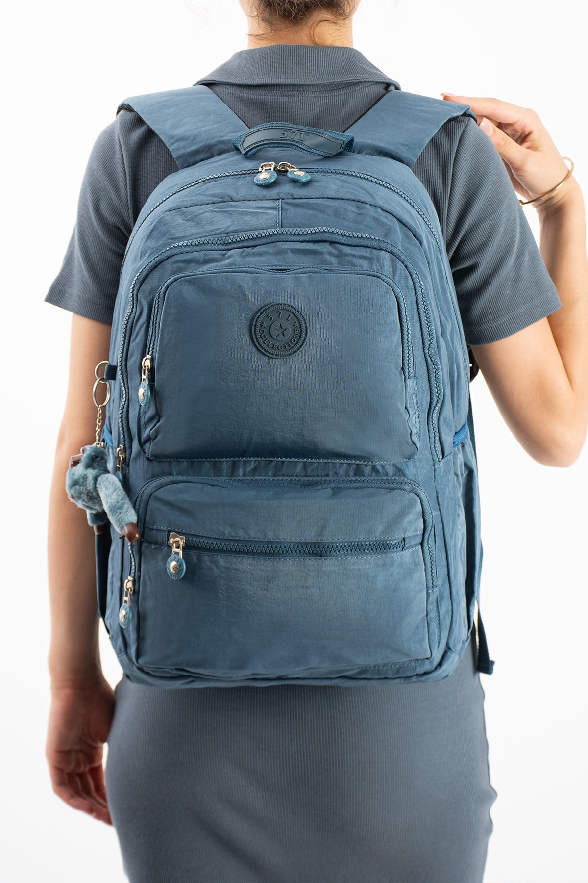571-2DUltra Hafif Geniş Hacimli Okul Seyahat Spor Sırt Çantası Mavi Model: (571-2D)