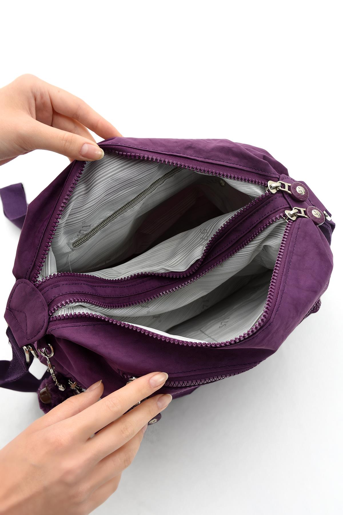 Ultra Hafif Hem Sırt Hem Omuz Kadın Çantası Mor (Model: 571-5B)