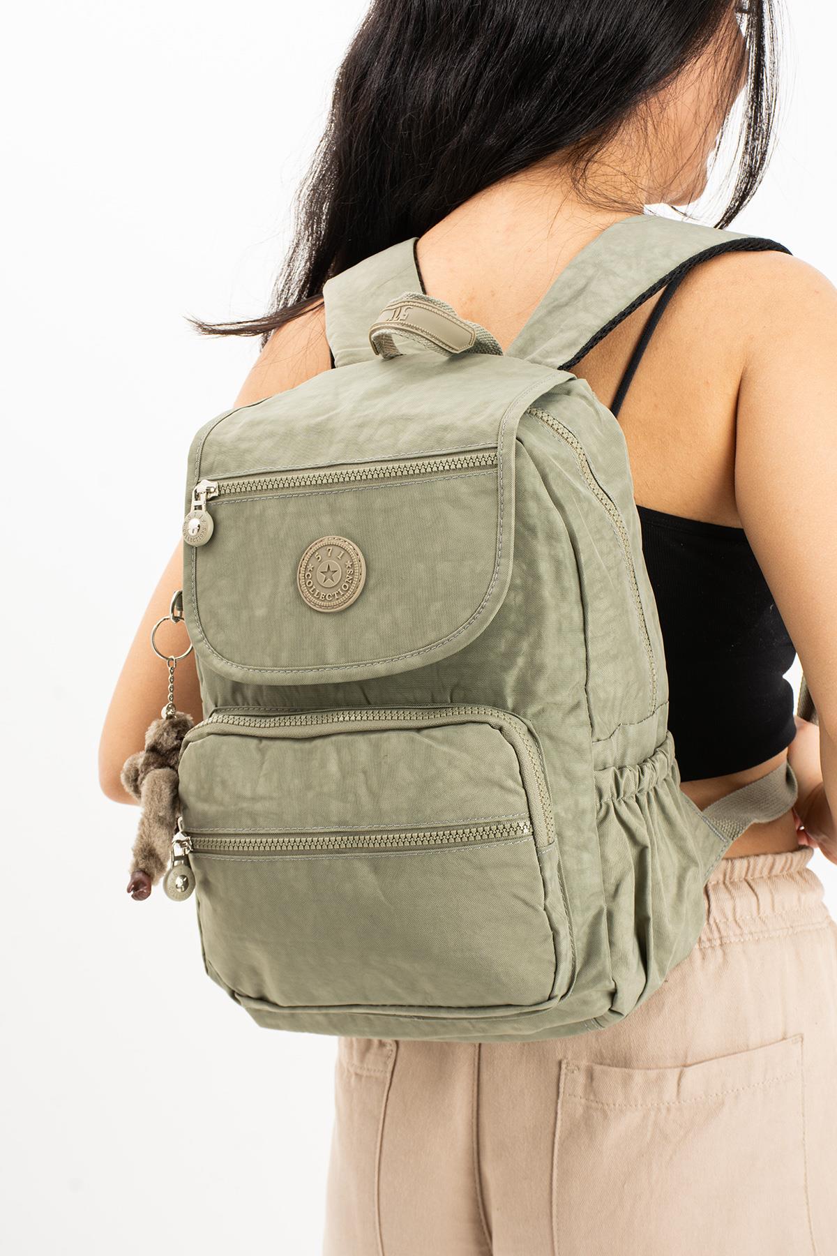 Ultra Hafif Orta Boy Sırt Çantası Çok Cepli Vizon (Model: 571-3J)