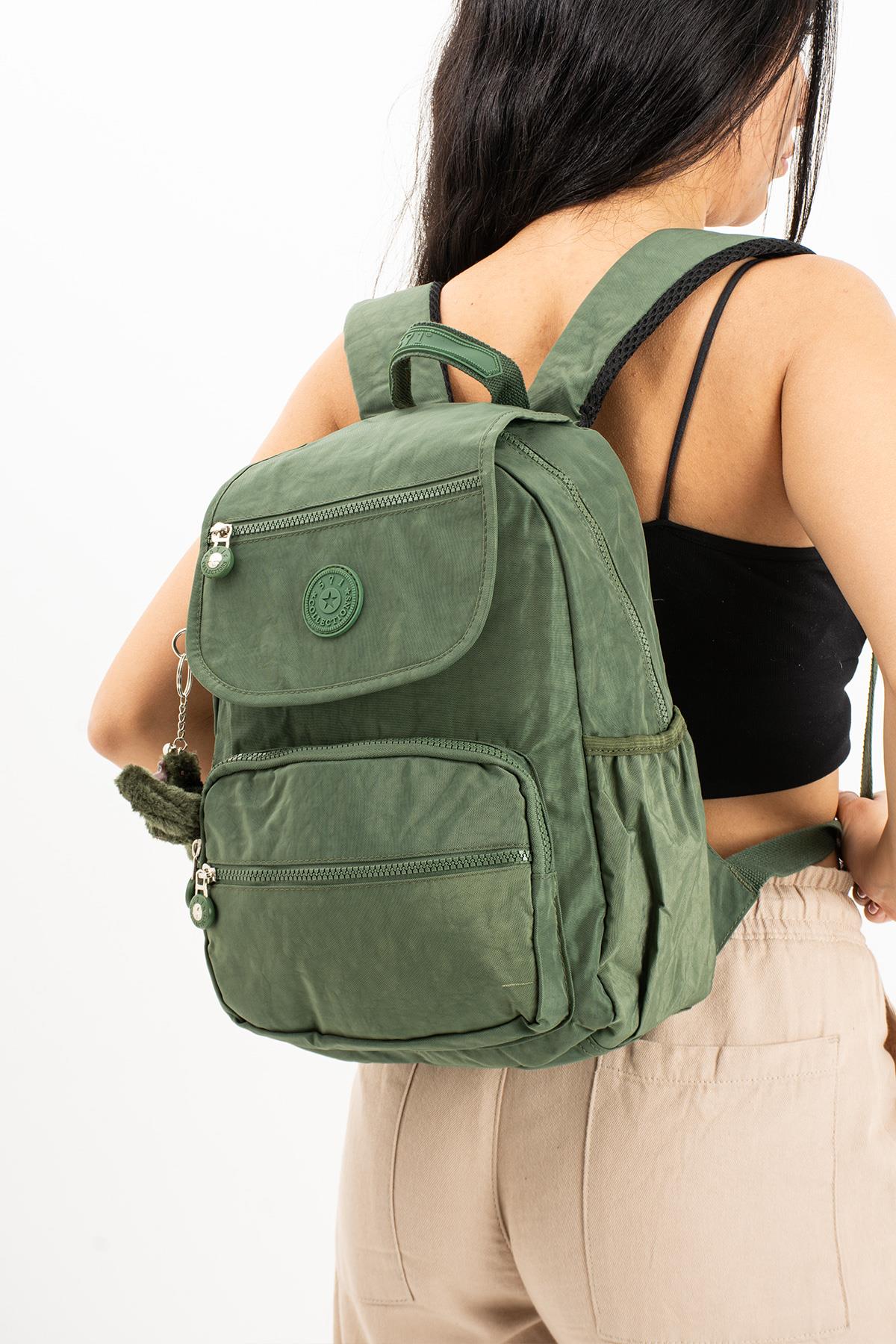 Ultra Hafif Orta Boy Sırt Çantası Çok Cepli Unisex Yeşil (Model: 571-3J)