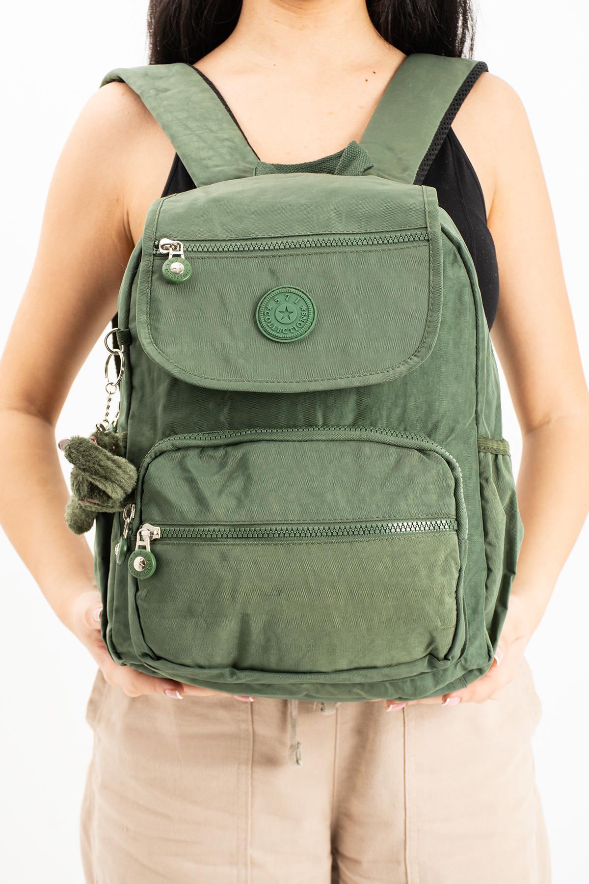 Ultra Hafif Orta Boy Sırt Çantası Çok Cepli Unisex Yeşil (Model: 571-3J)