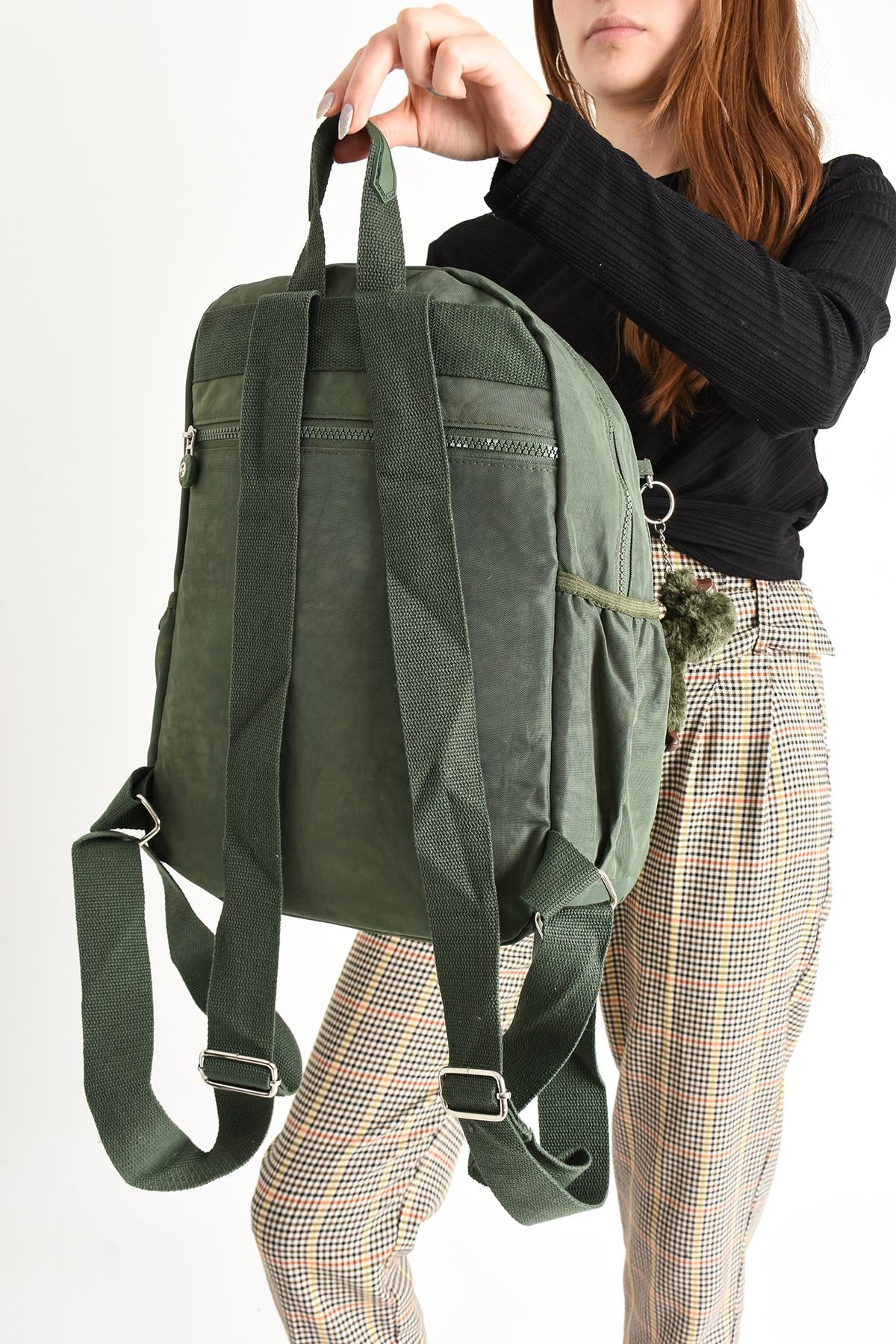 Ultra Hafif Orta Boy Sırt Çantası  Çok Cepli Unisex Yeşil (Model: 571-4B)
