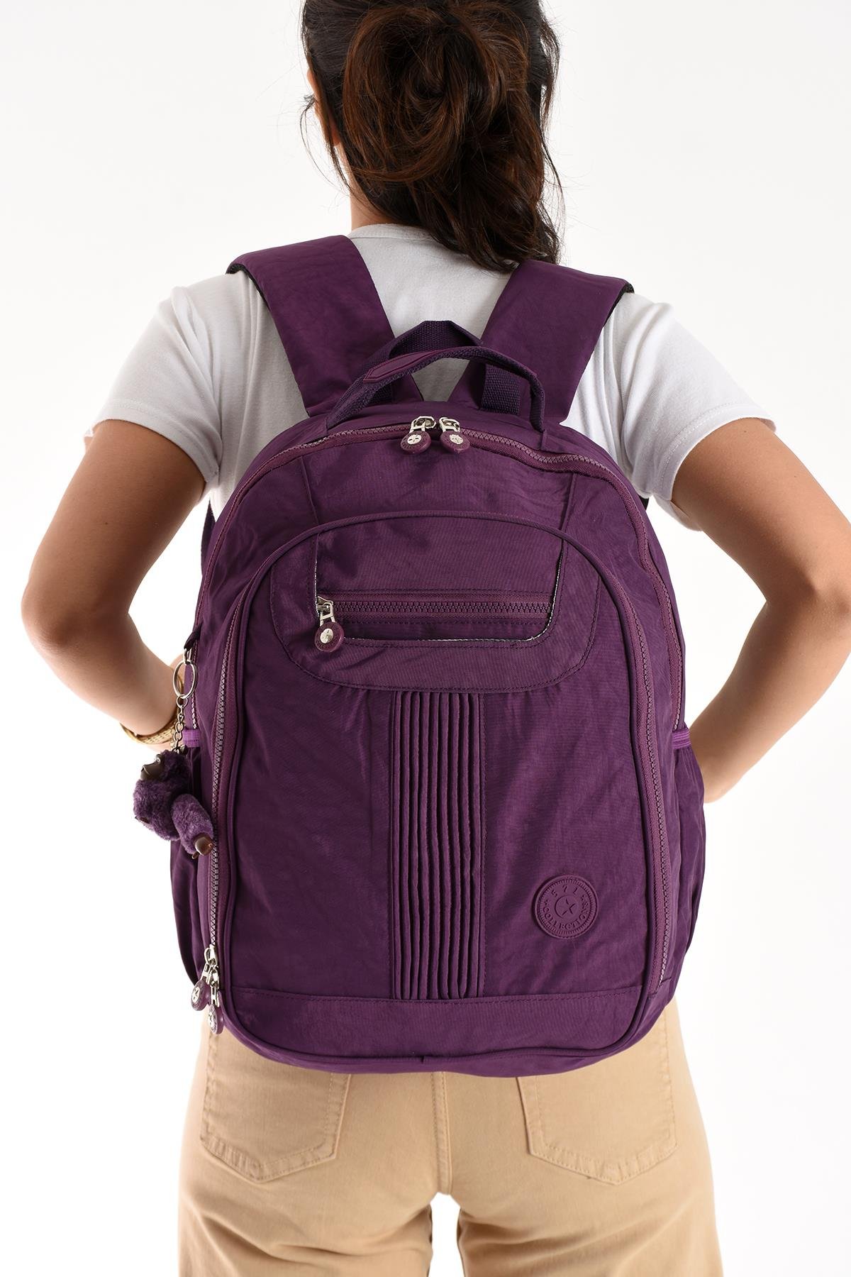 Ultra Hafif Orta Boy Sırt Çantası Çok Cepli Mor (Model: 571-3P)