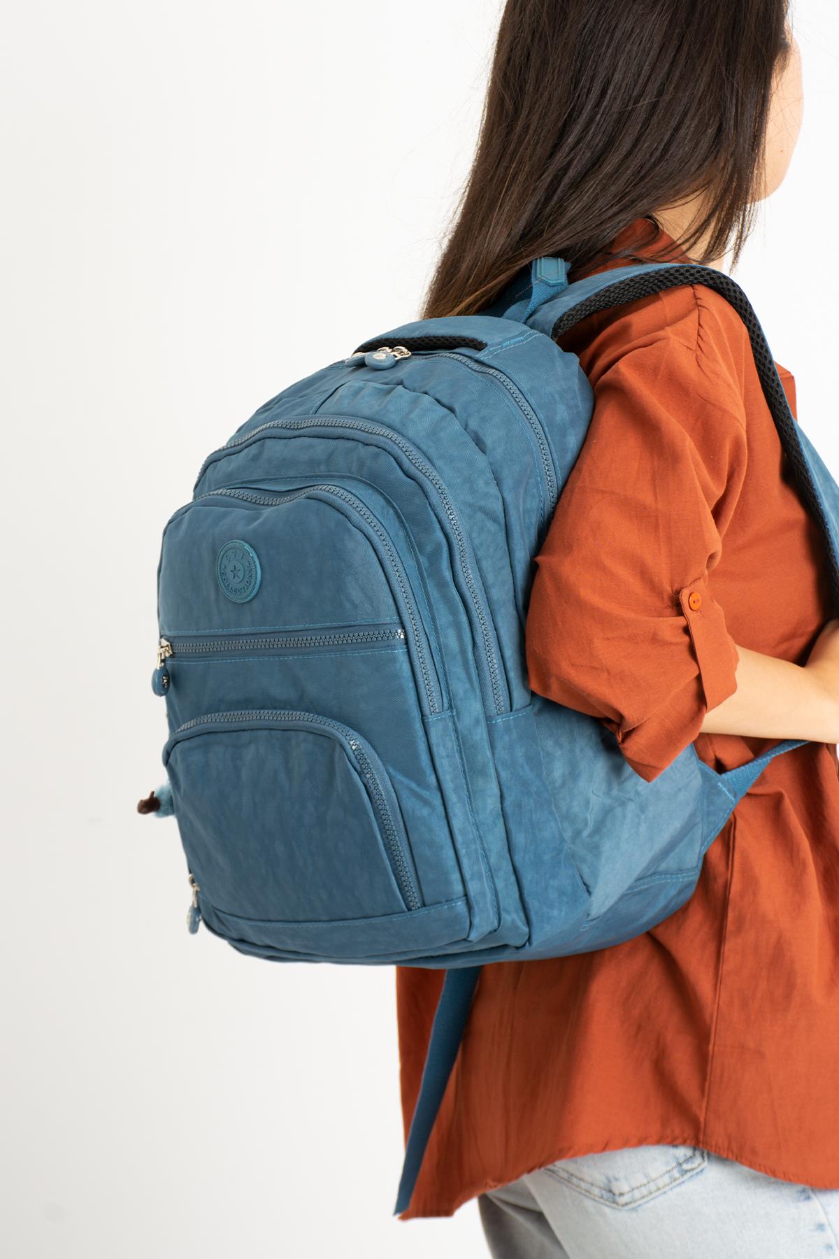 Ultra Hafif Orta Boy Sırt Çantası Unisex Mavi (Model: 571-3C) 