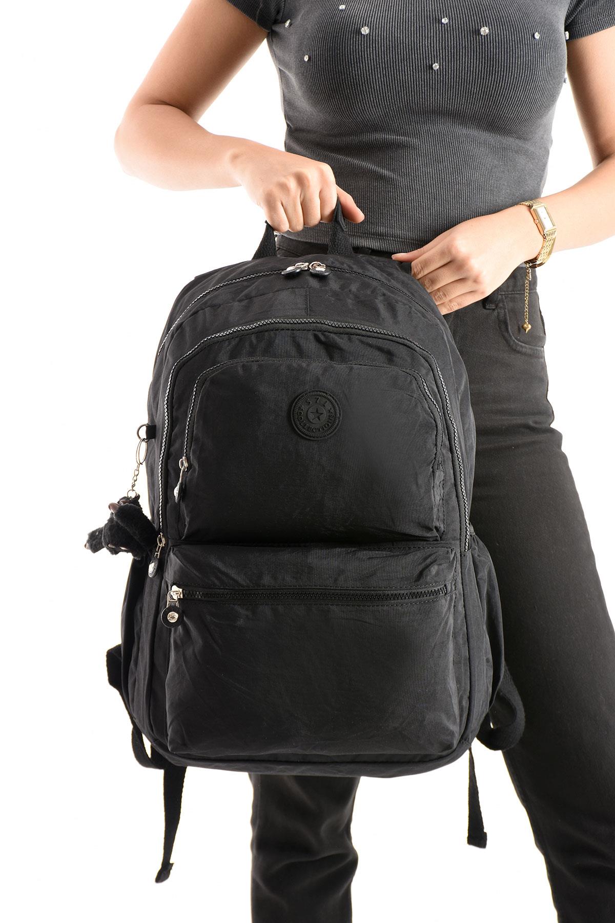 Ultra Hafif Sırt Çantası Okul Seyahat Unisex Siyah (Model: 571-1C) 