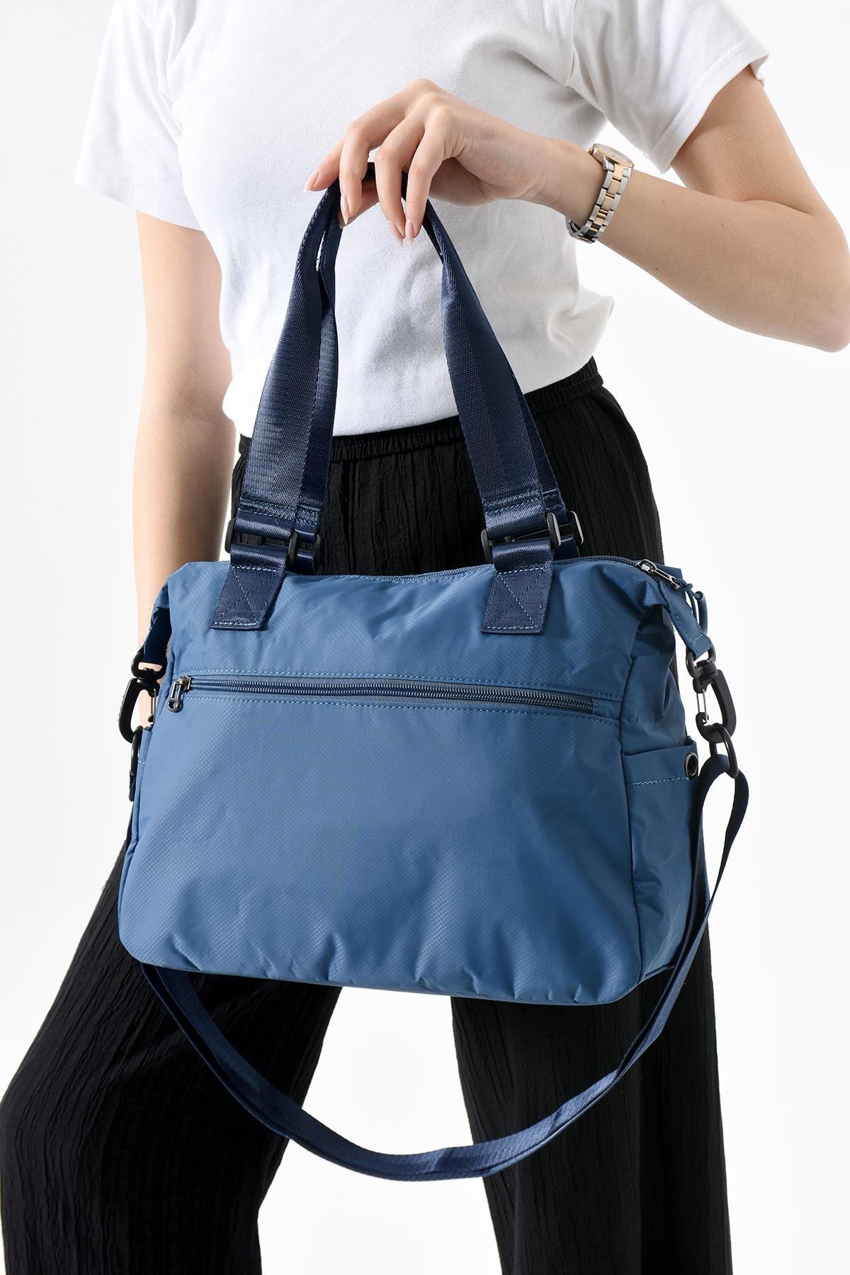 Ultra Hafif Su Geçirmez Çok Cepli Omuz Çantası Mavi (Model: 571-13-9M) 