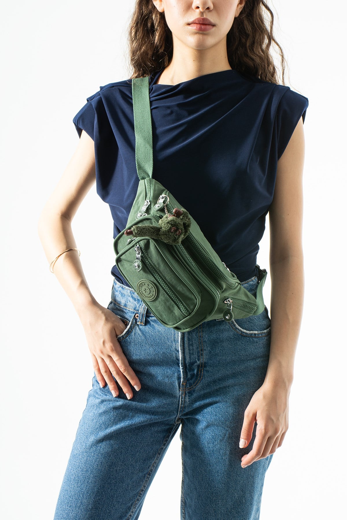 571-7JUnisex Çok Cepli, Su Geçirmez, Çapraz Askılı Bel Çantası (Freebag) Yeşil Model: 571-7J