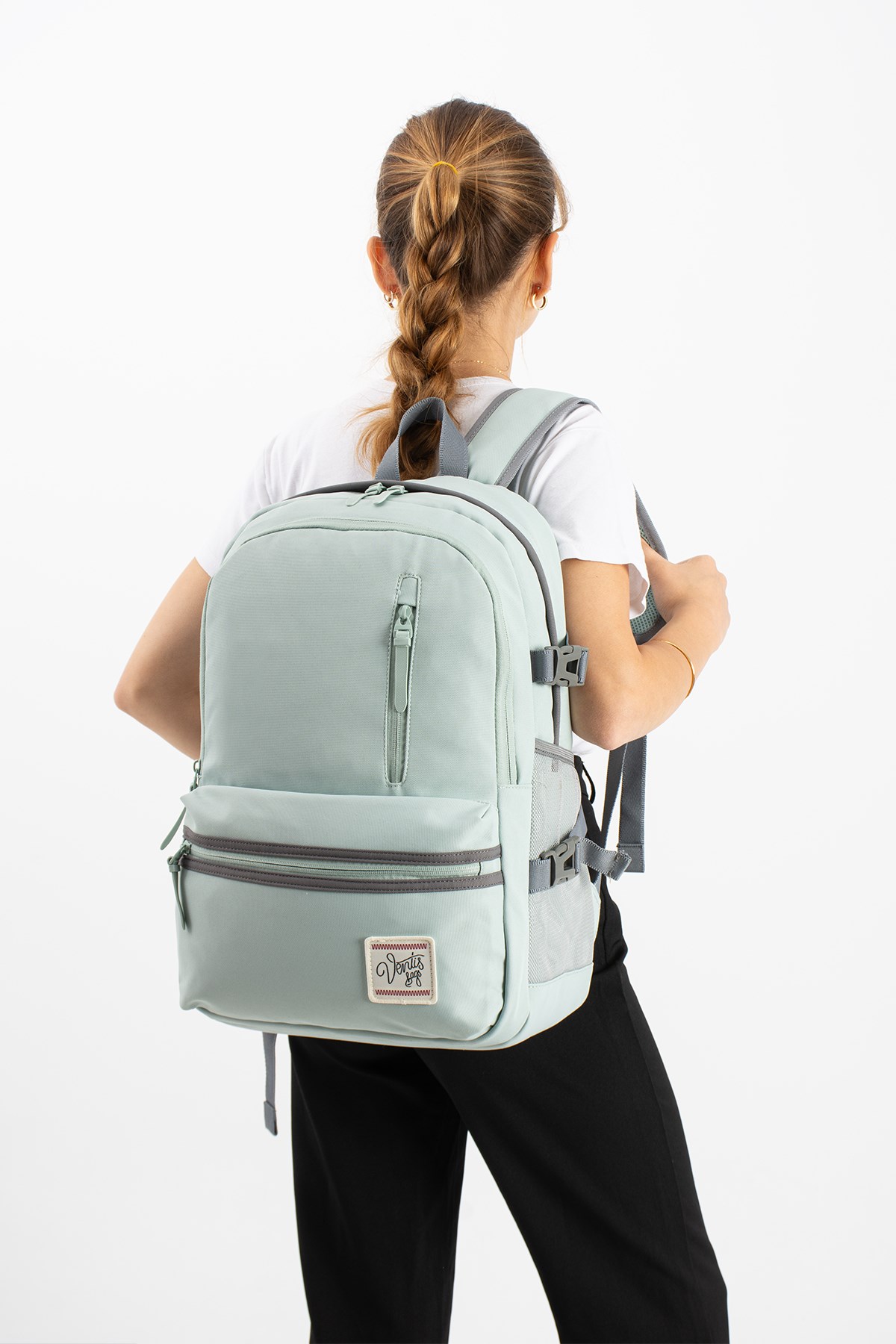 VNT-1-3CUnisex, Hafif Çok Cepli, Eergonomik Tasarım Sırt Çantası Mint Yeşili Model: (VNT-3C)
