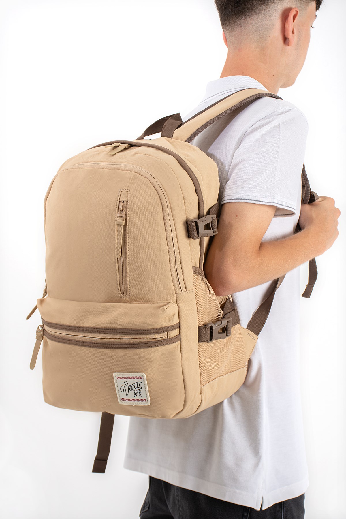 VNT-1-3CUnisex, Hafif Çok Cepli, Eergonomik Tasarım Sırt Çantası Kum Beji Model: (VNT-3C)