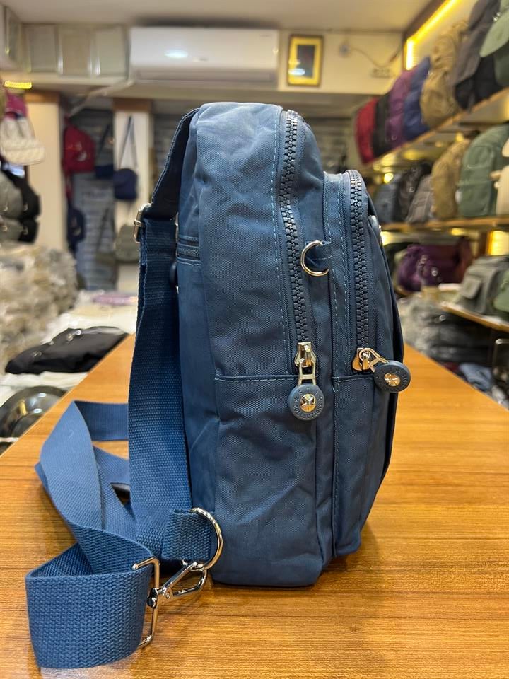 Unisex Üç Bölmeli Bodybag Göğüs Omuz Çantası (571-8A) Mavi