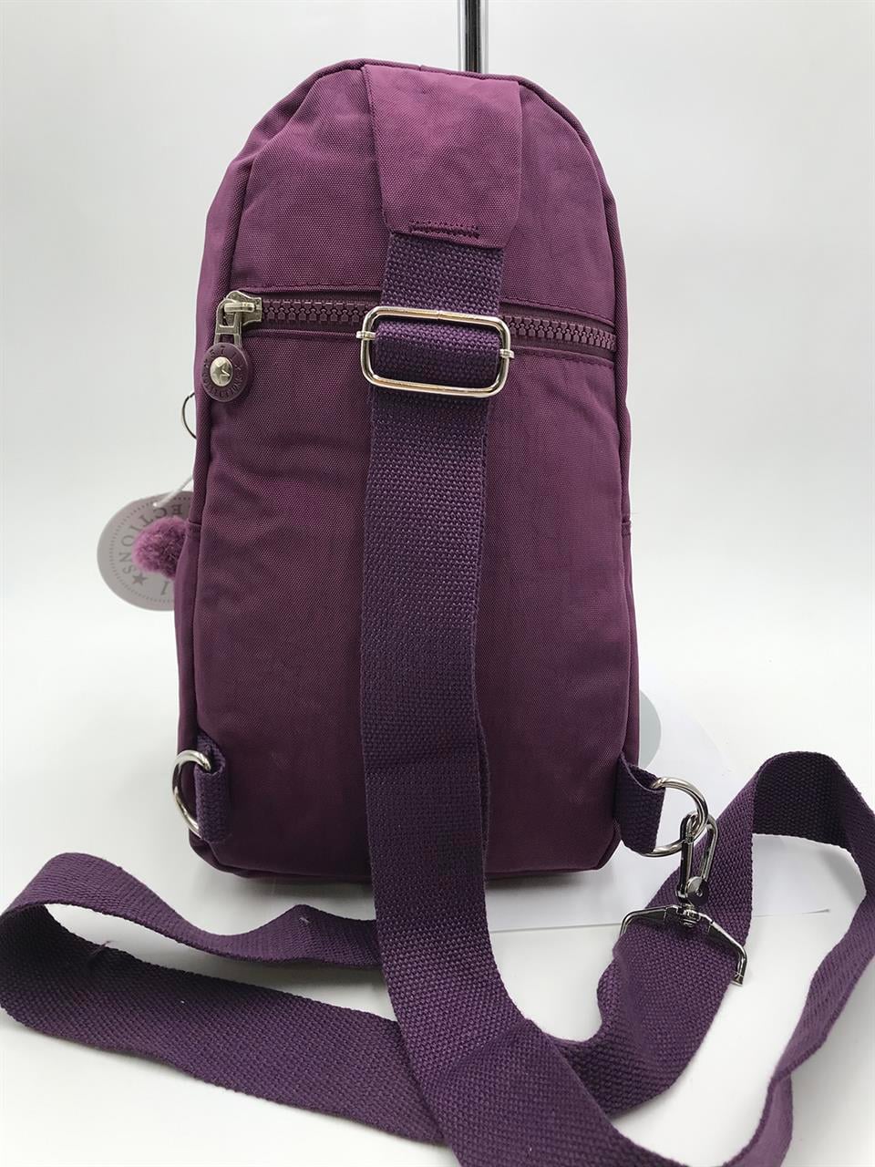 Unisex Üç Bölmeli Bodybag Göğüs Omuz Çantası (571-8A) Mor