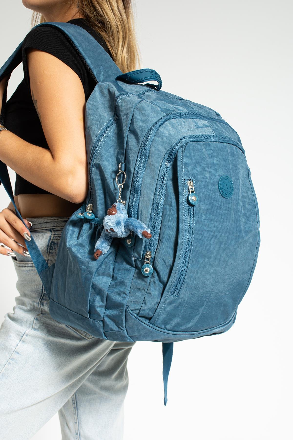 Unisex Ultra Hafif Çok Cepli Su Geçirmez Çanta (571-1D) Mavi