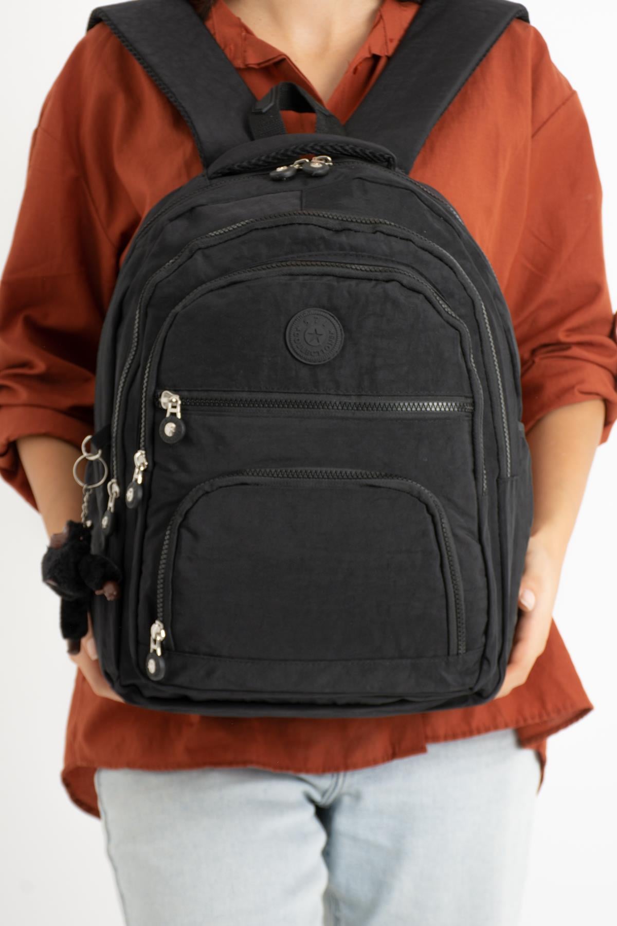 Unisex Ultra Hafif Orta Boy Sırt Çantası Unisex Siyah (Model: 571-3C) 