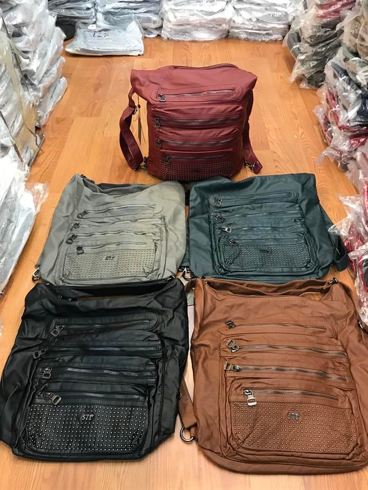 Yıkanmış Deri Hem Sırt Hem Omuz Çantası (571-1-6G) Bordo