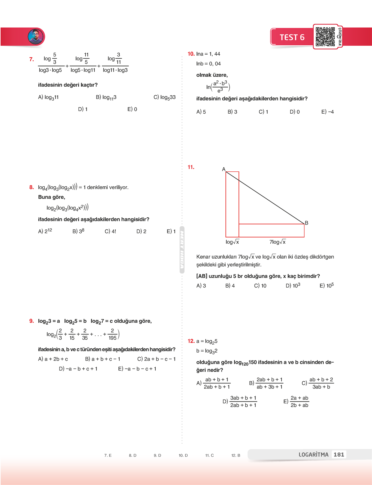 90 Günde AYT Matematik Soru Bankası - 2024