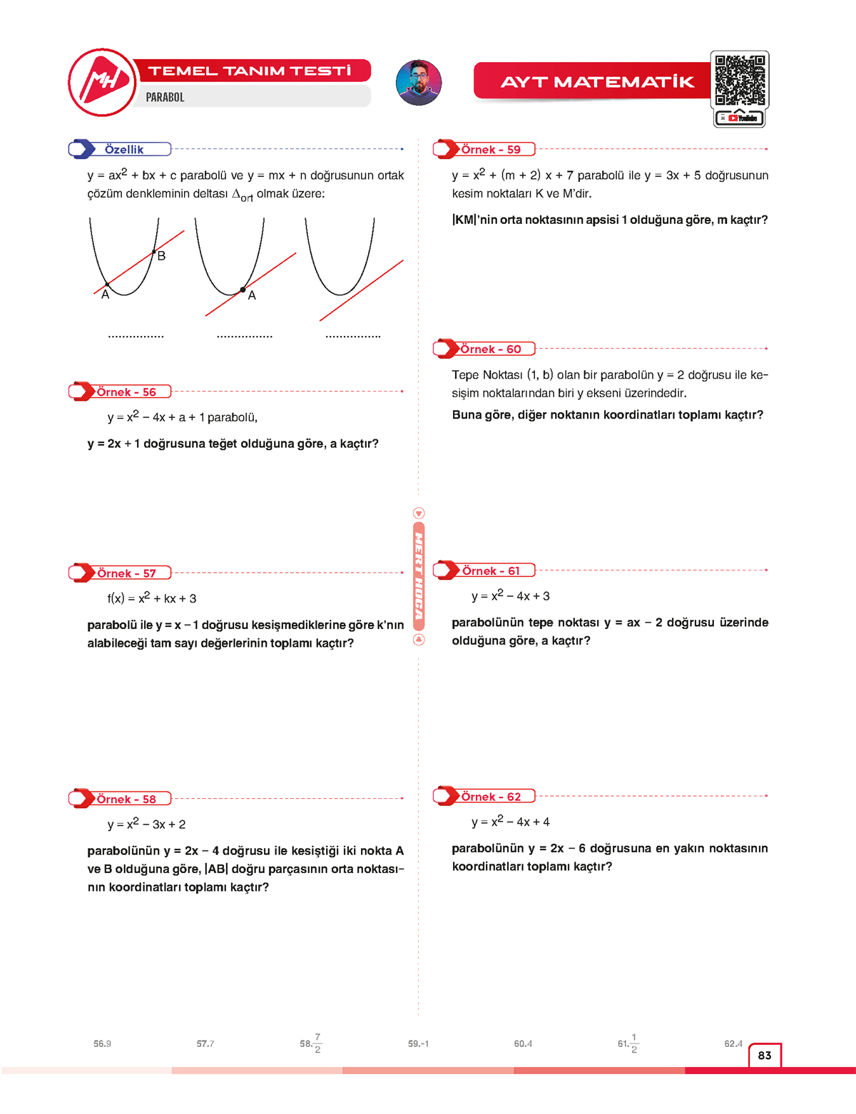90 Günde AYT Matematik Video Ders Kitabı-2024