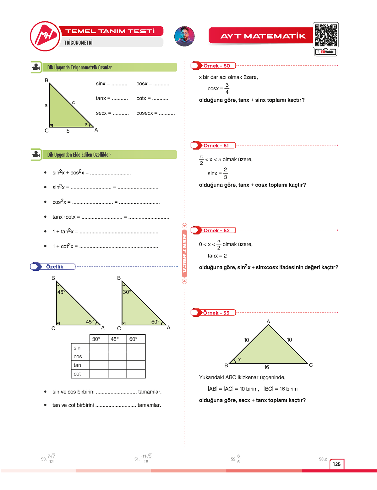 90 Günde AYT Matematik Video Ders Kitabı-2024