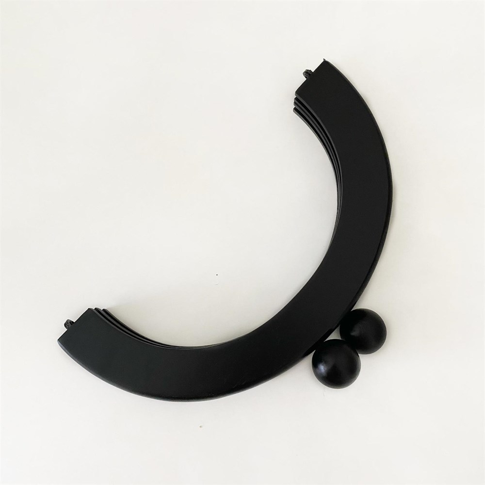 Ahşap Oval Boncuklu Burs 20 Cm Siyah