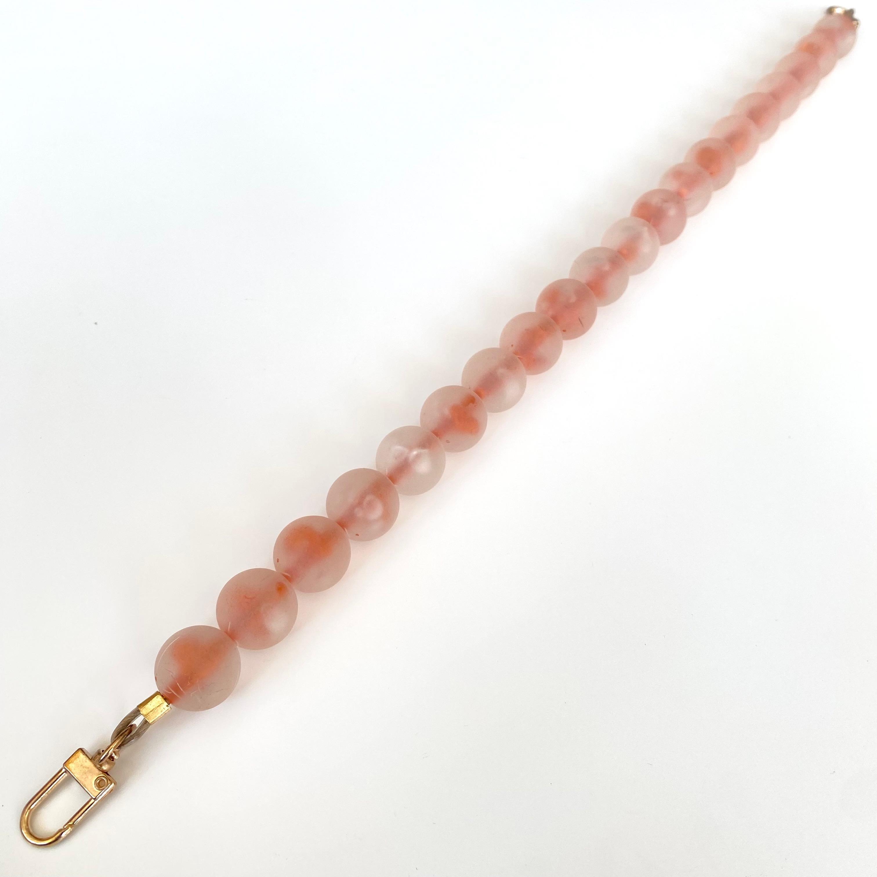 Akrilik Buzlu Çanta Sapı Ba-0078 45 Cm Şeffaf İçi Mercan