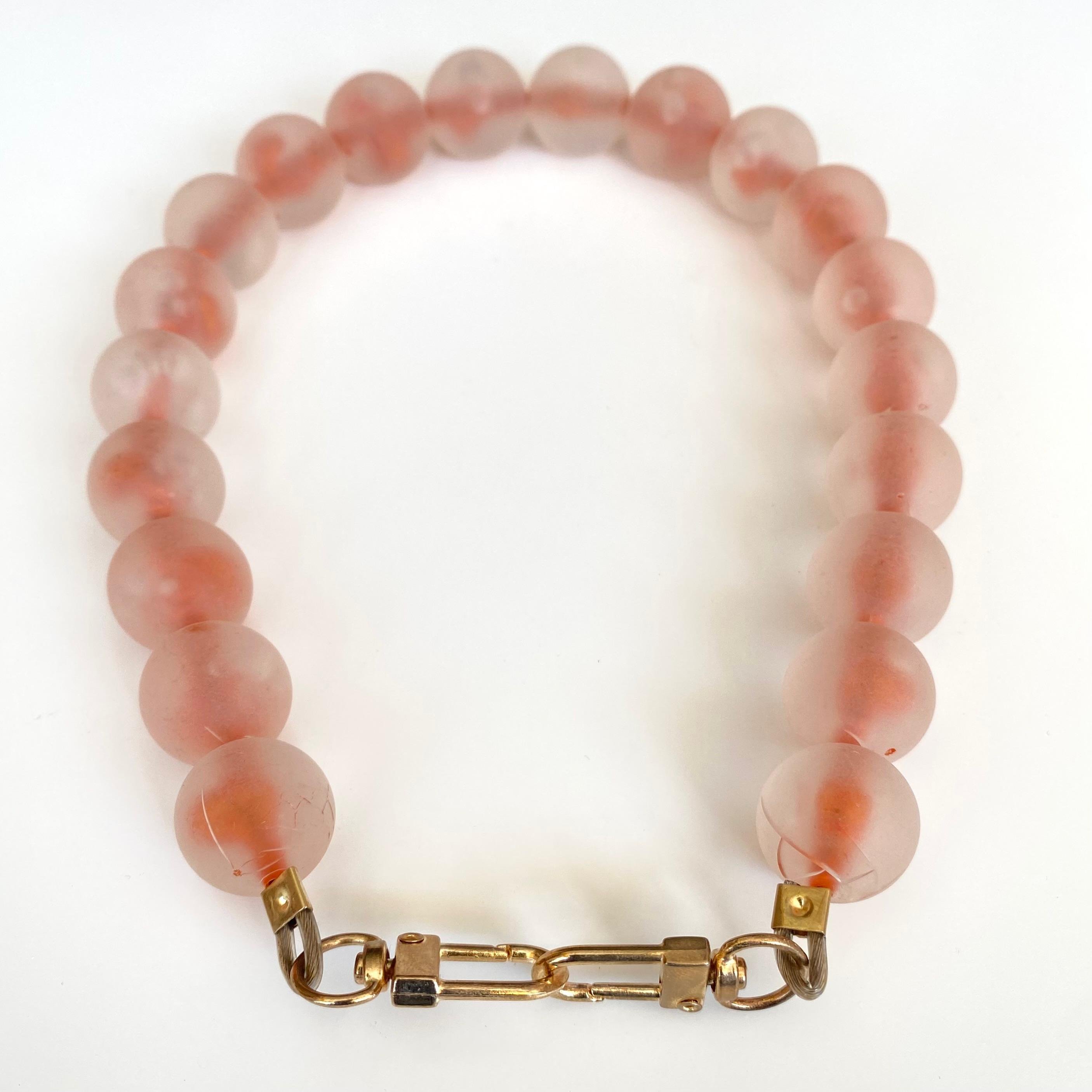 Akrilik Buzlu Çanta Sapı Ba-0078 45 Cm Şeffaf İçi Mercan