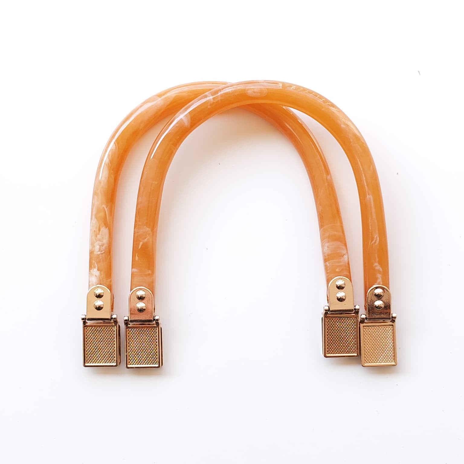 Akrilik Ucu Metal Plastik Çanta Sapı 11.5 Cm x 15.5 Cm Melange Bal