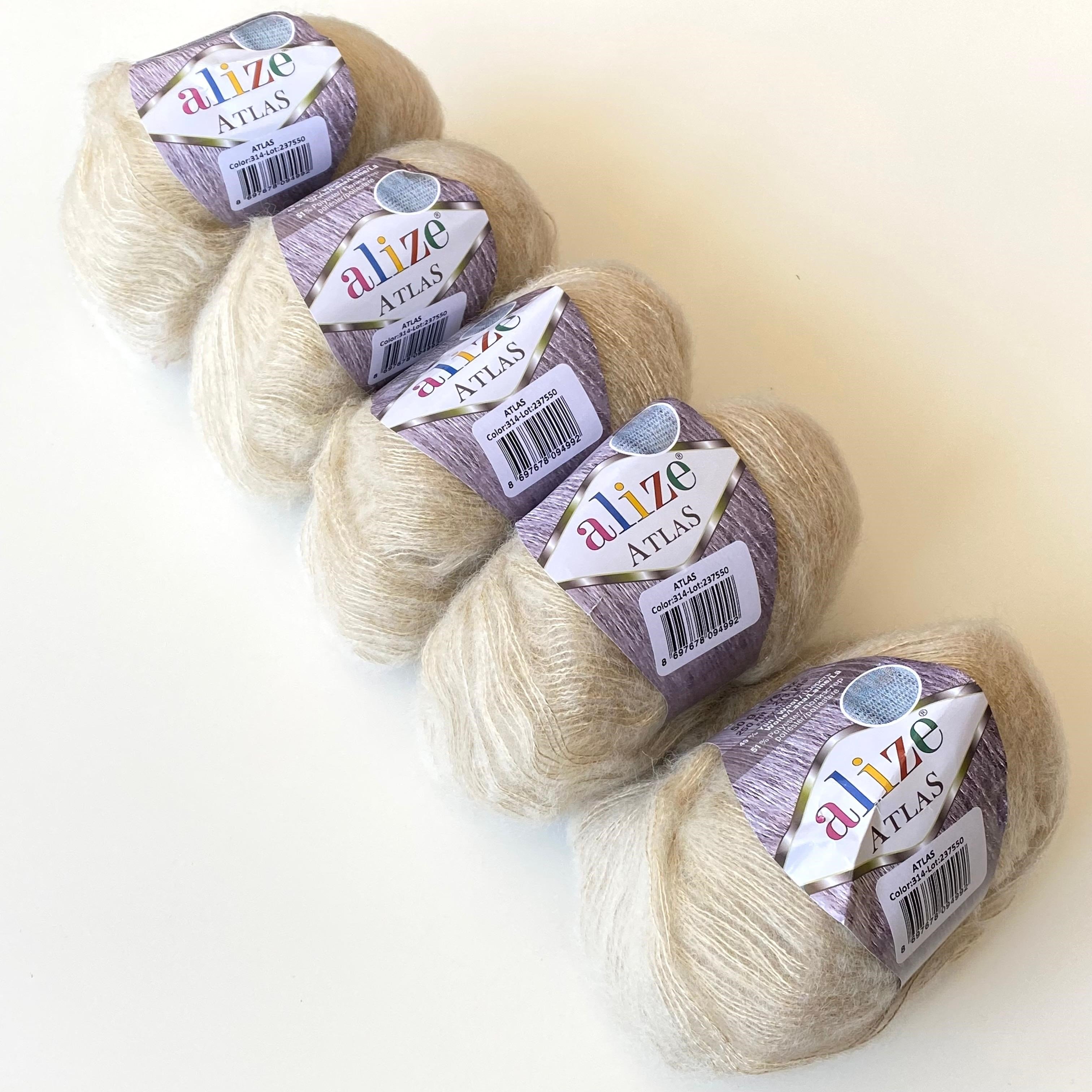 Alize Atlas Örgü İpliği % 49 Yünlü 5 Adet (250 Gr)  314