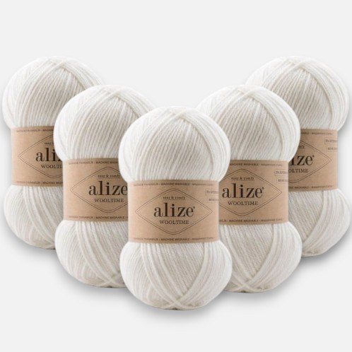 Alize Wooltime 55 Örgü İpi %75 Yünlü 5 Adet