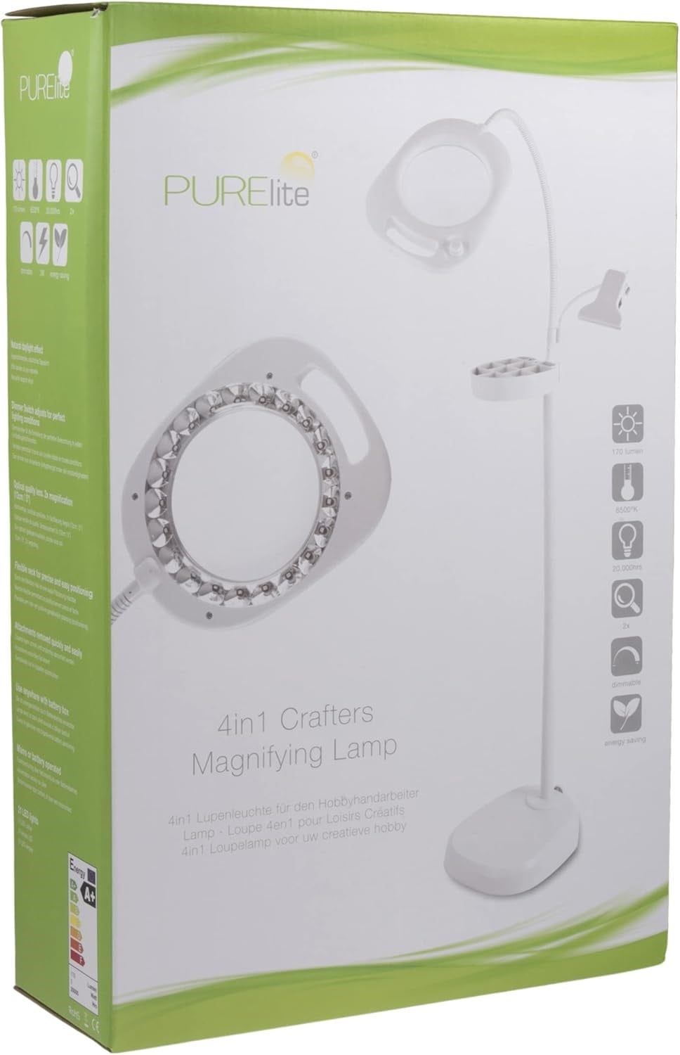 Ayaklı Işıklı Büyüteç - Purelite Pro 4in 1 