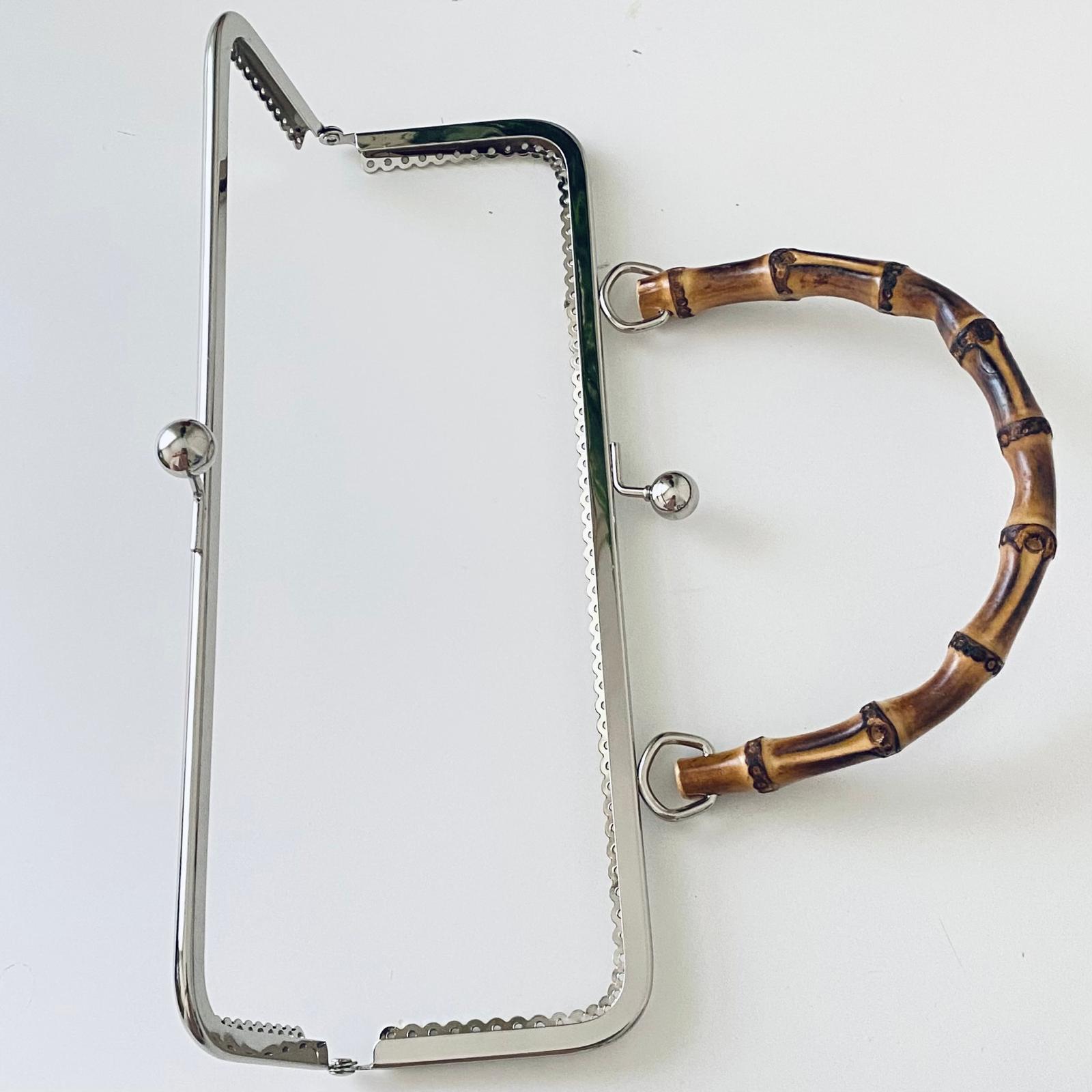 Bambu Saplı Çanta Klipsi Gümüş 25 Cm