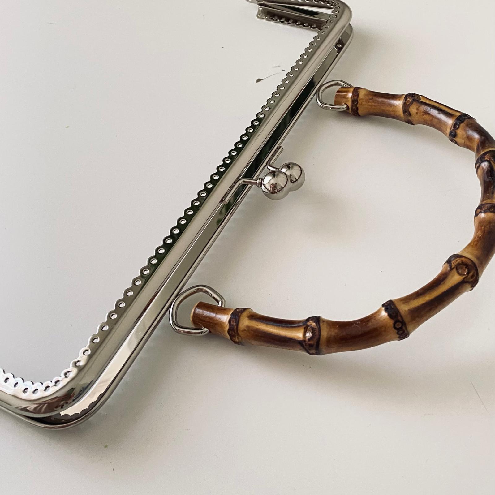 Bambu Saplı Çanta Klipsi Gümüş 25 Cm