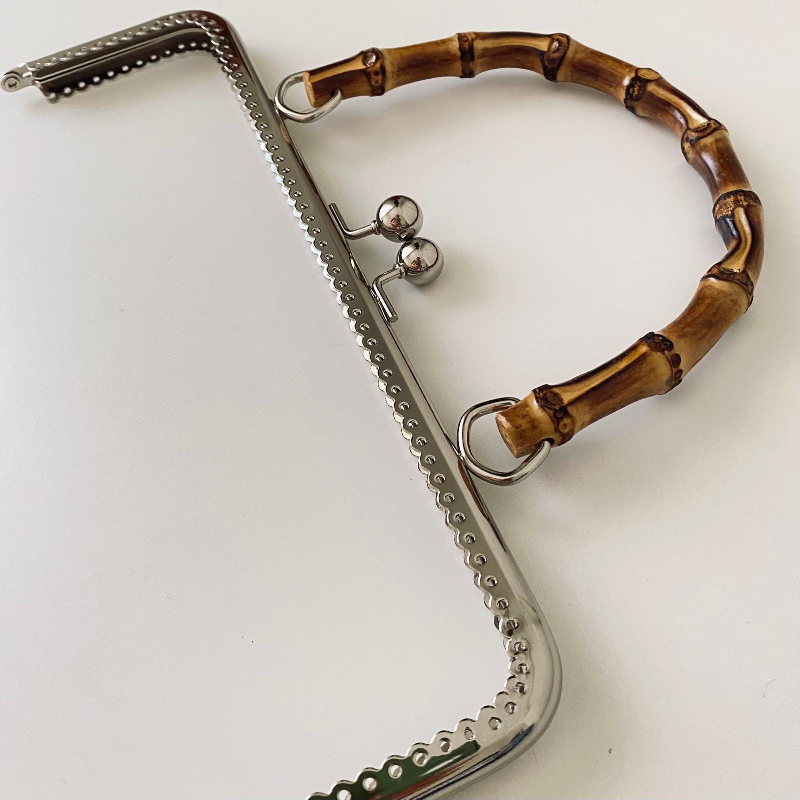 Bambu Saplı Çanta Klipsi Gümüş 25 Cm