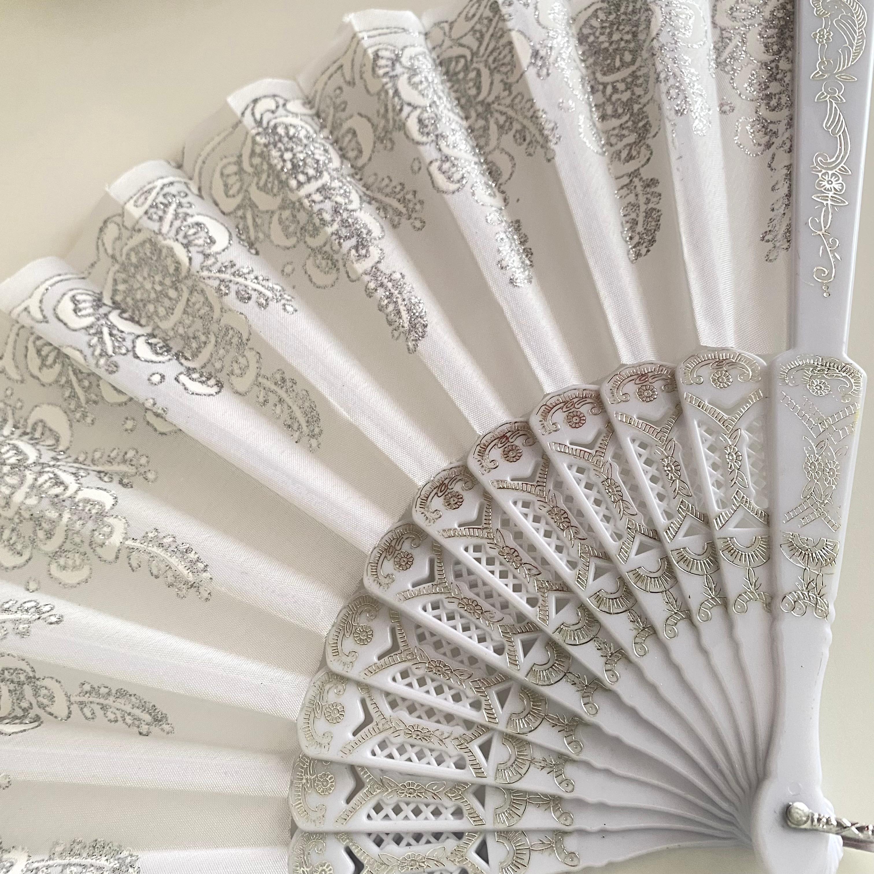 Beyaz Gümüş Simli Gelin Nedime Yelpazesi, Bride To Be Bekarlığa Veda Partisi Kına Gecesi, Hediyelik 12 Adet