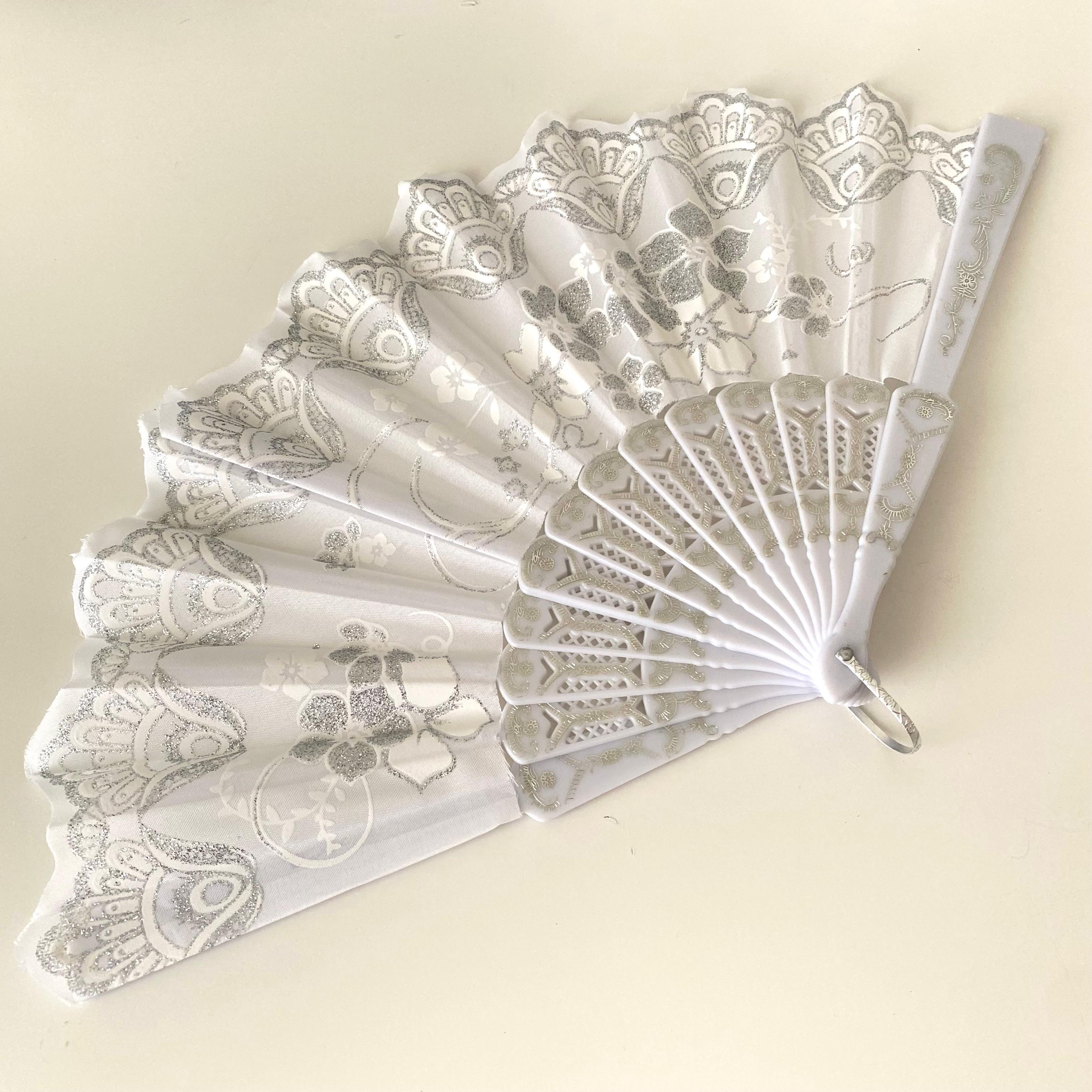 Beyaz Gümüş Simli Gelin Nedime Yelpazesi, Bride To Be Bekarlığa Veda Partisi Kına Gecesi, Hediyelik 12 Adet
