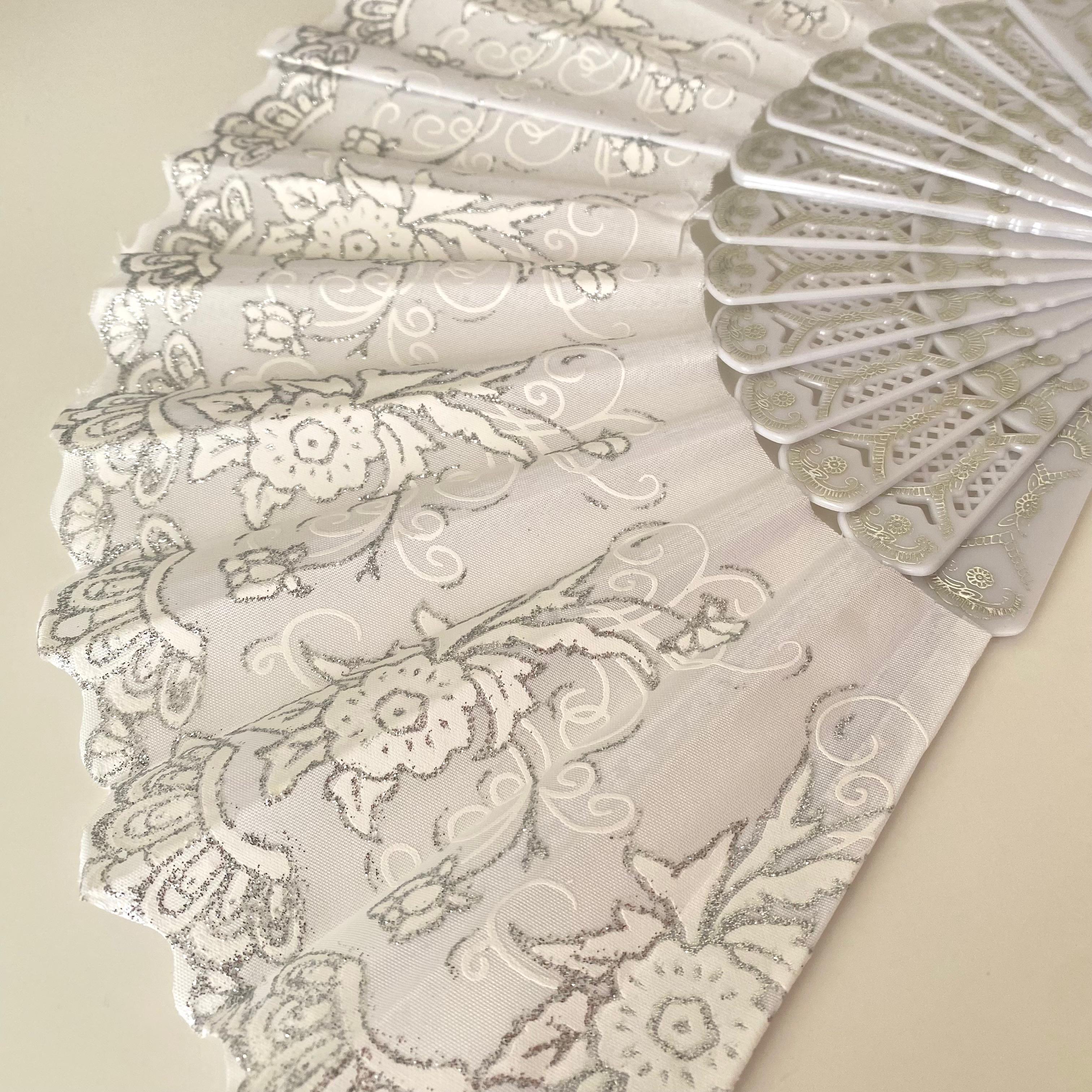 Beyaz Gümüş Simli Gelin Nedime Yelpazesi, Bride To Be Bekarlığa Veda Partisi Kına Gecesi, Hediyelik 12 Adet