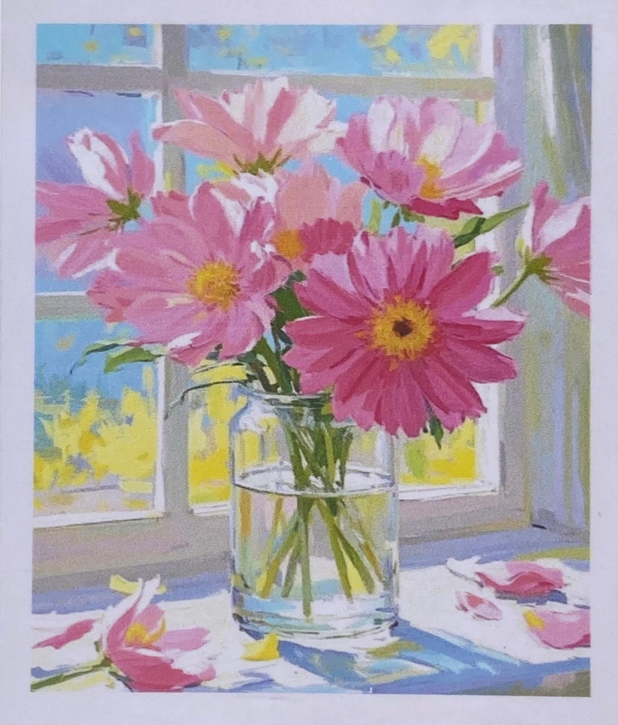 Boncuklu Taşlı Pano Çocuklar İçin Mozaik Elmas Goblen Diamond Tablo 30 X 40 Cm Pembe Çiçekler