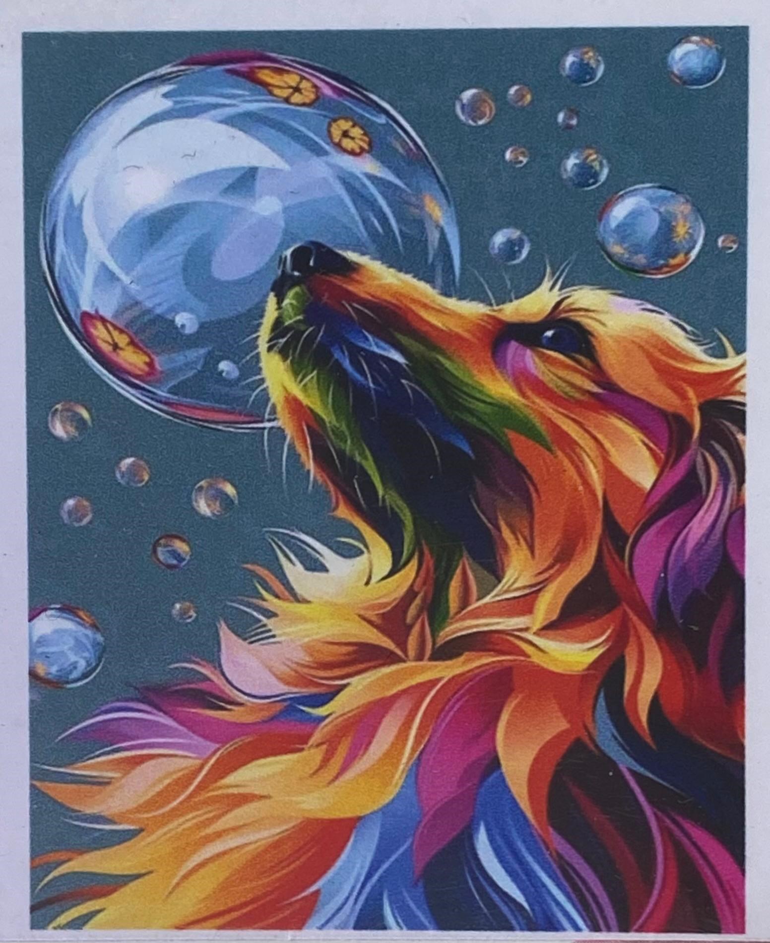 Boncuklu Taşlı Pano Çocuklar İçin Mozaik Elmas Goblen Diamond Tablo 30 X 40 Cm Renkl Köpek