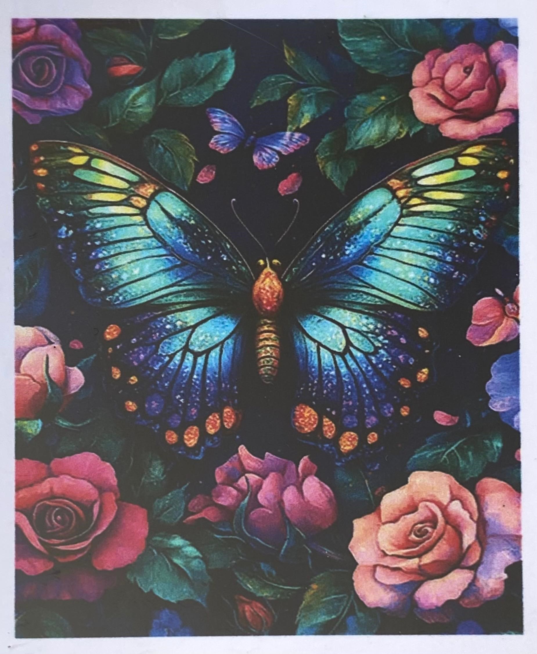 Boncuklu Taşlı Pano Çocuklar İçin Mozaik Elmas Goblen Diamond Tablo 30 X 40 Cm Kelebekler