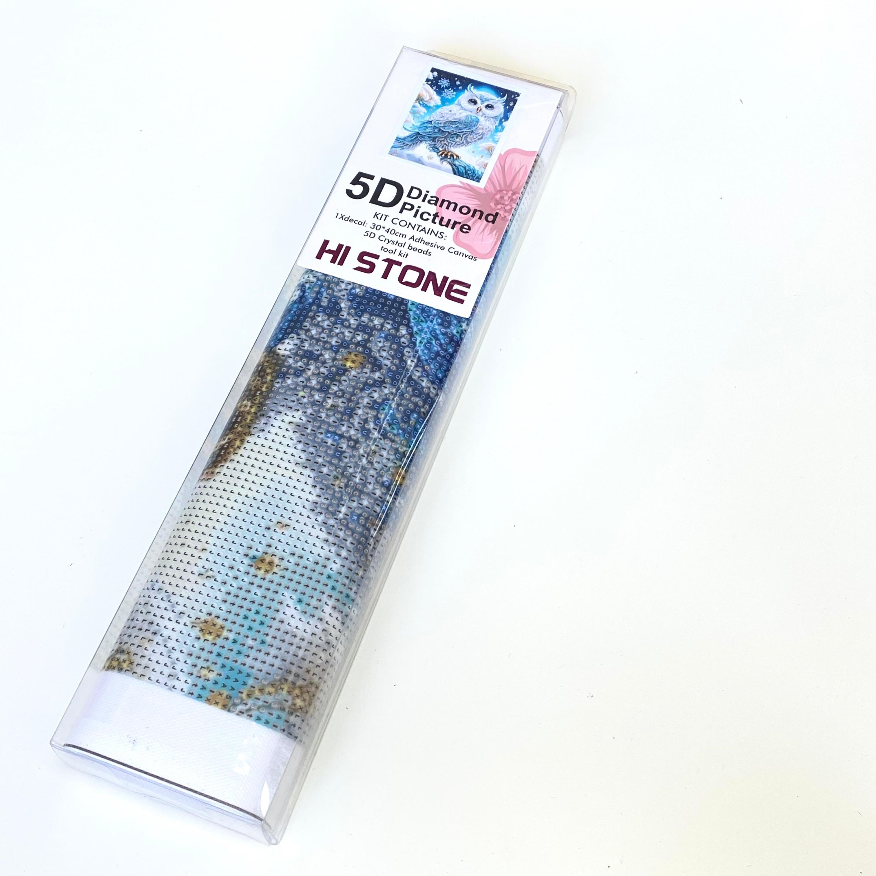 Boncuklu Taşlı Pano Çocuklar İçin Mozaik Elmas Goblen Diamond Tablo 30 X 40 Cm Kozmik Beyaz Baykuş
